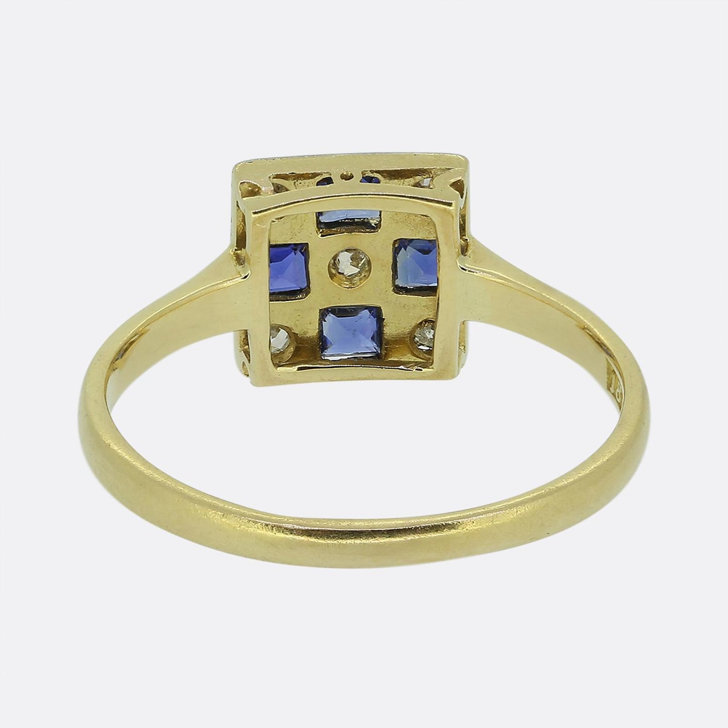 Art Deco Sapphire and Diamond Cluster Ring