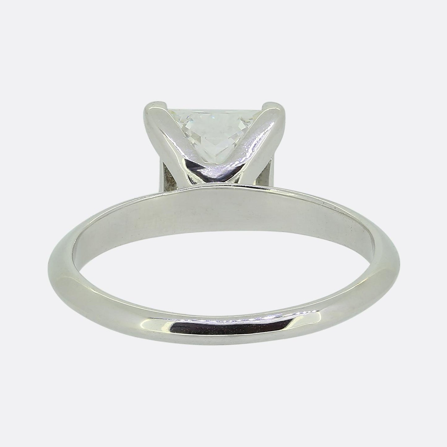 1.59 Carat Princess Cut Diamond Solitaire Engagement Ring