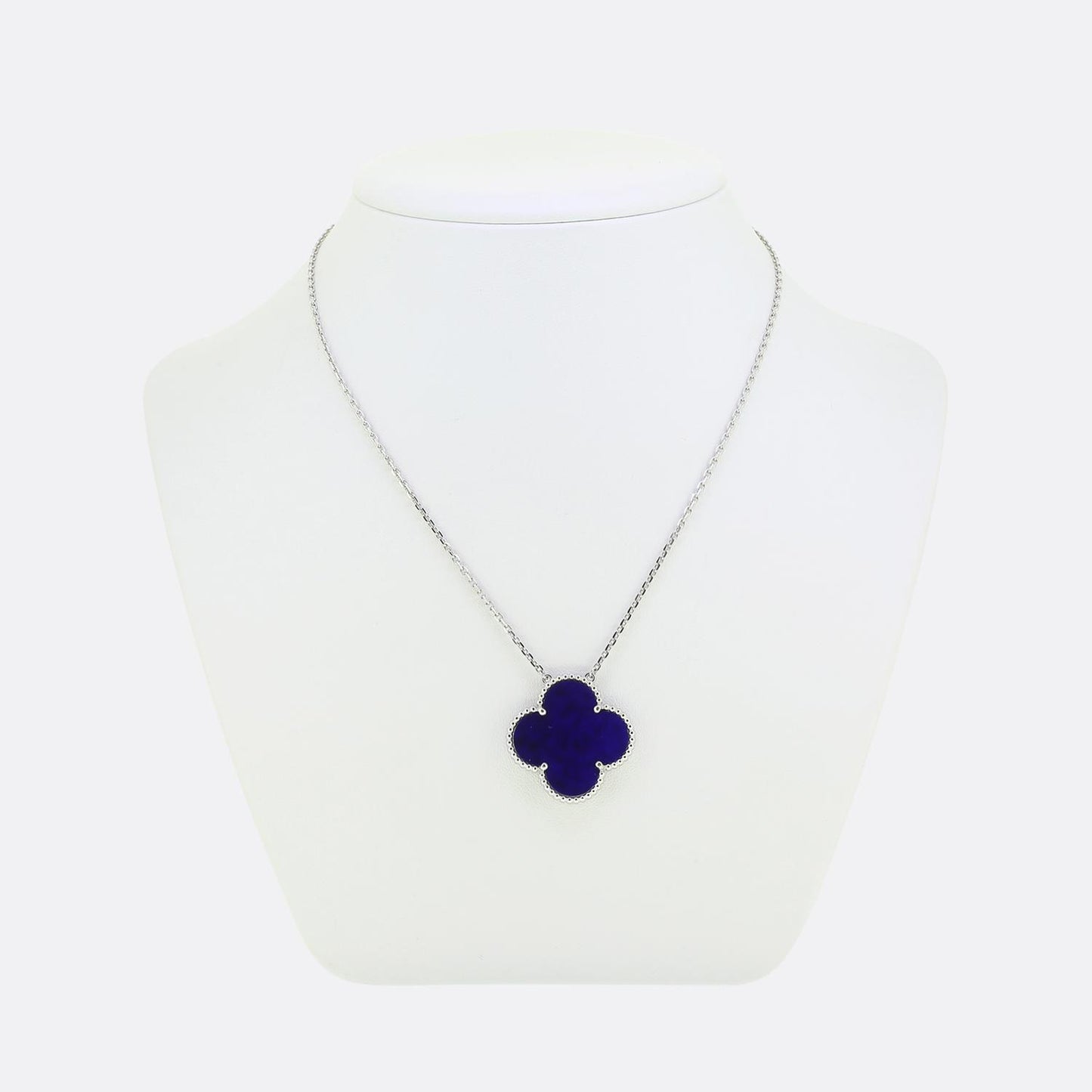 Van Cleef & Arpels Magic Alhambra Blue Sevres Porcelain Necklace