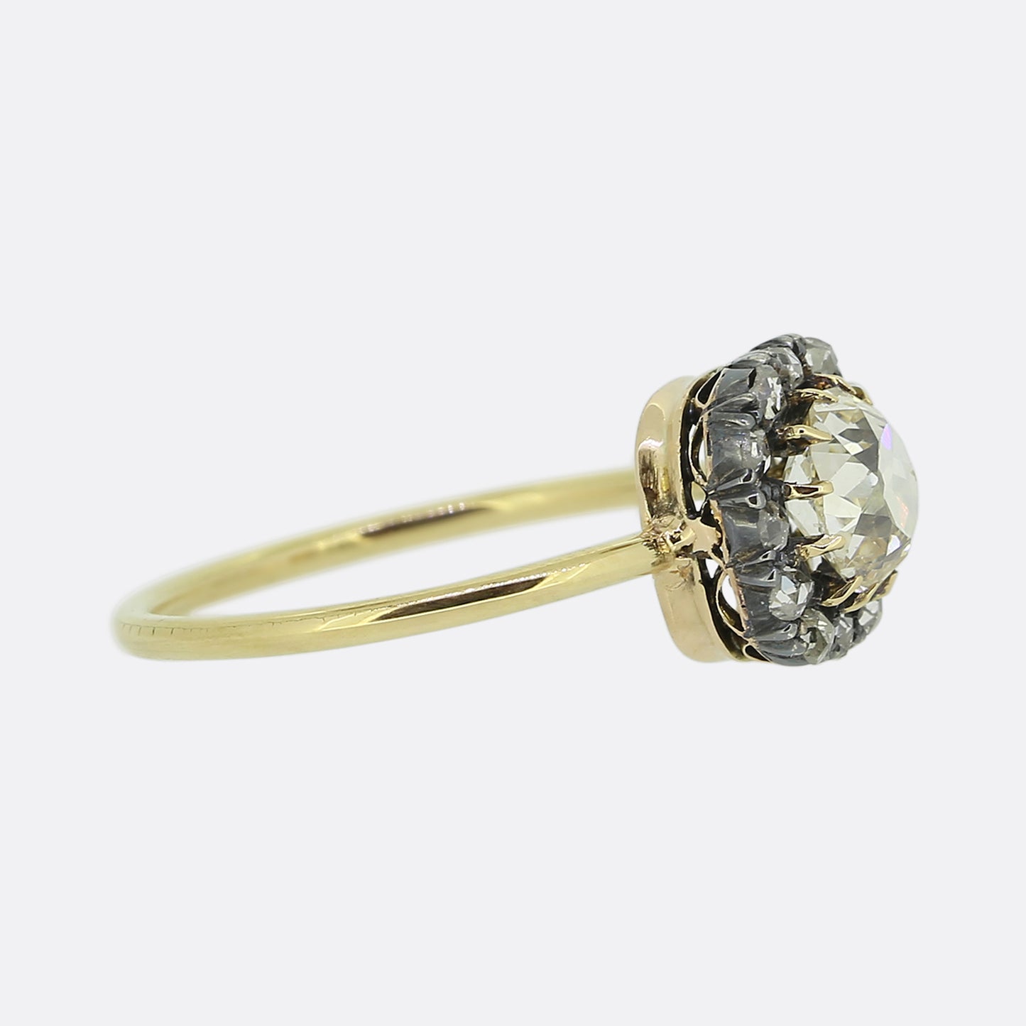 Victorian 0.80 Carat Old Cut Diamond Cluster Ring