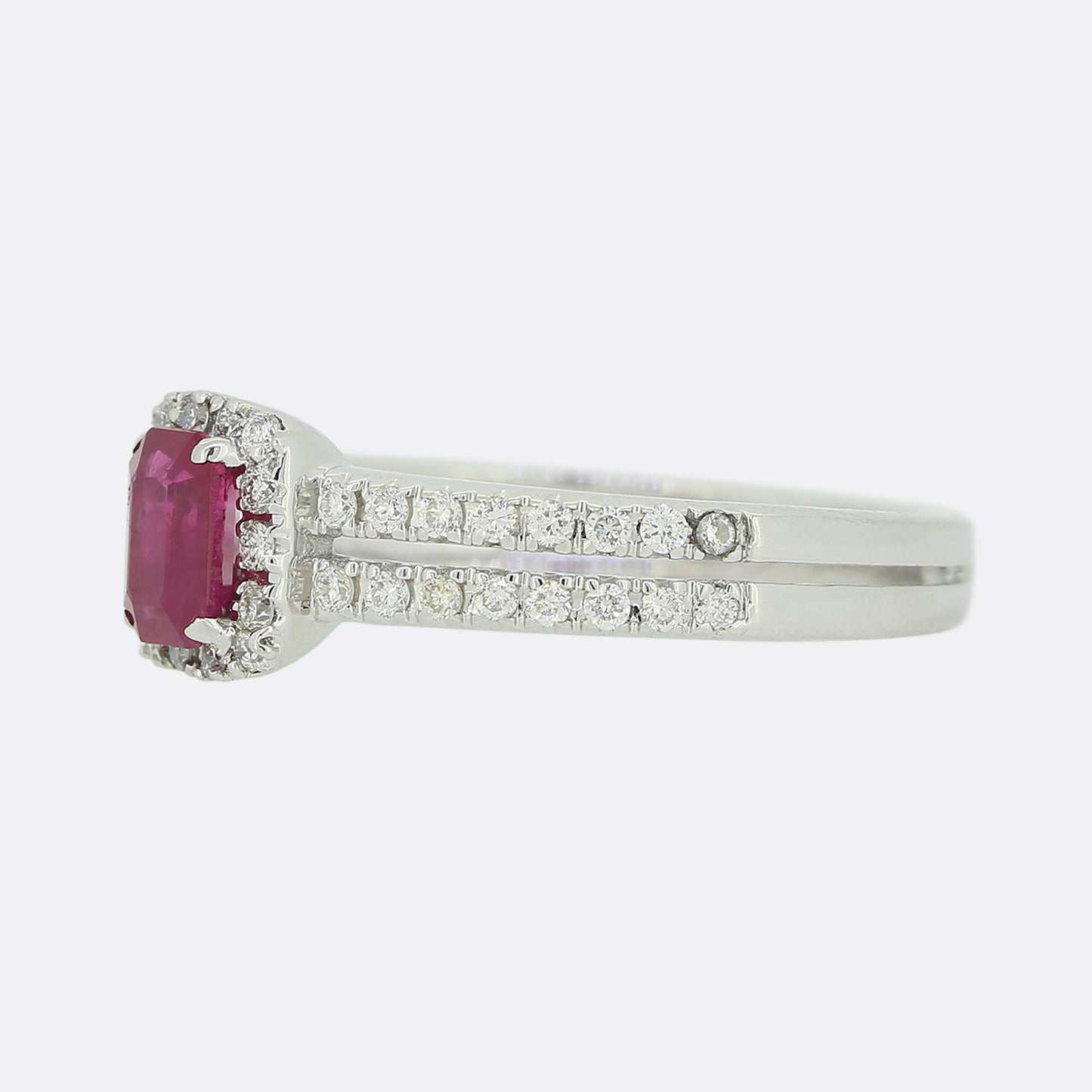 Ruby and Diamond Cluster Ring