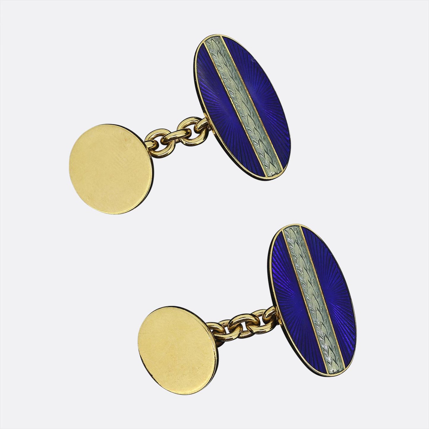 Fabergé Blue Enamel Chain Link Cufflinks