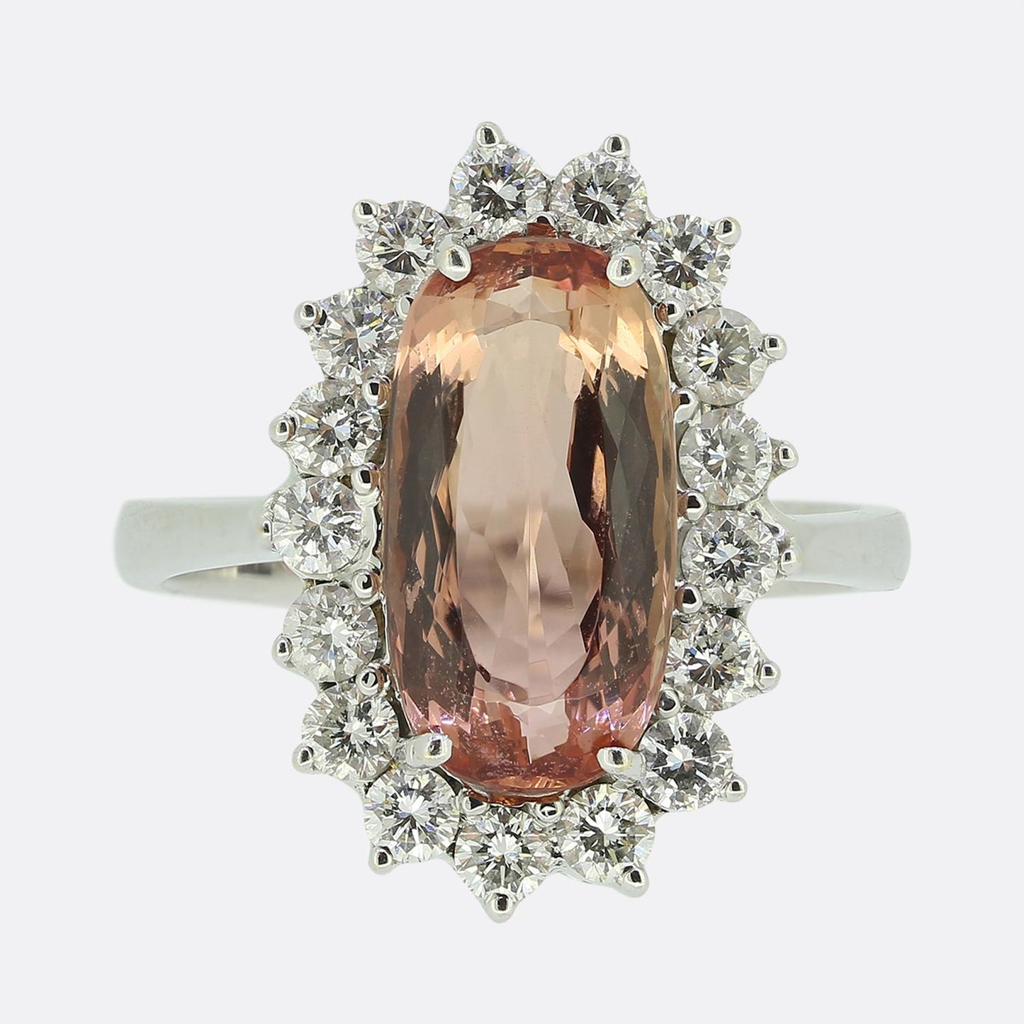 Vintage Imperial Topaz Diamond Cluster Ring