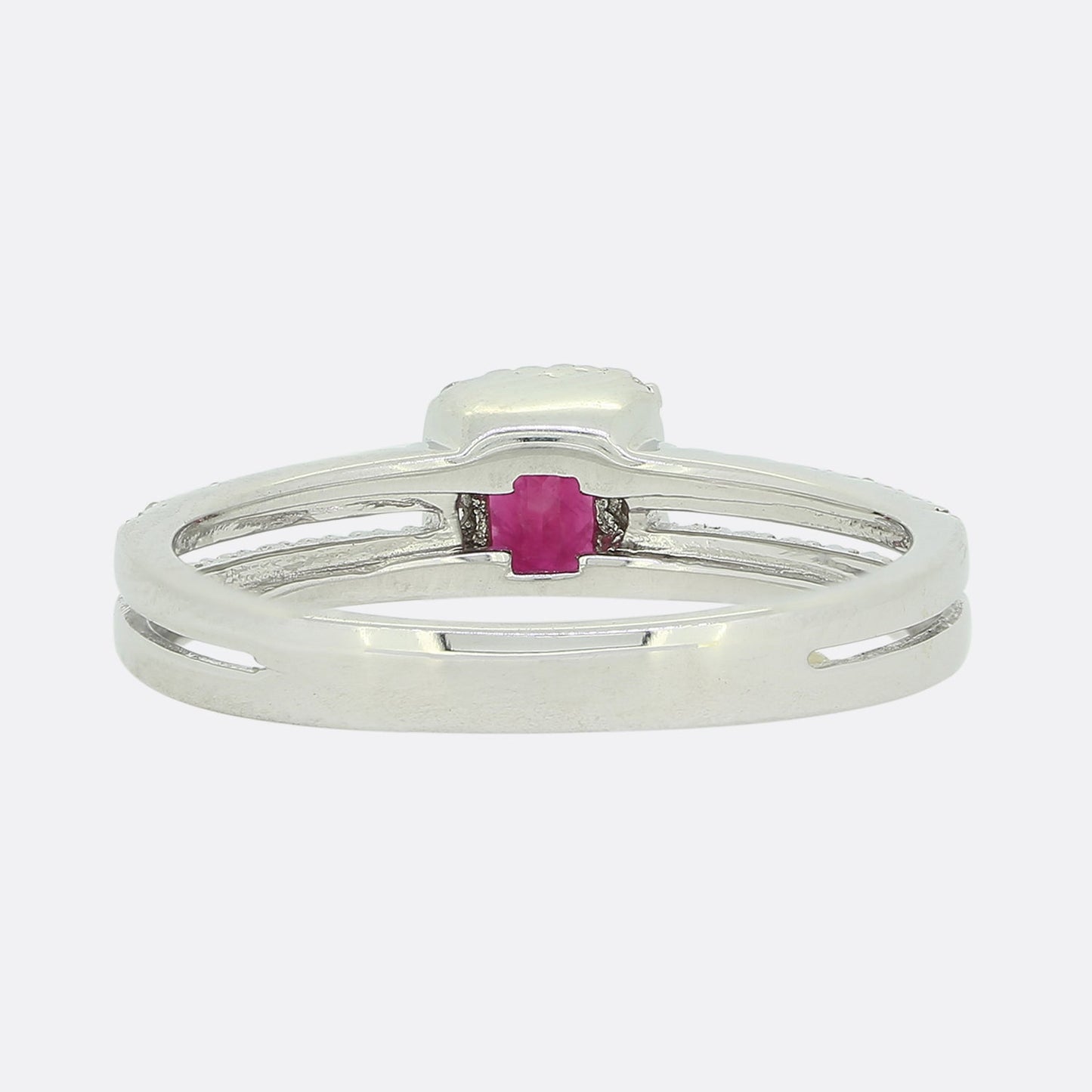 Ruby and Diamond Cluster Ring