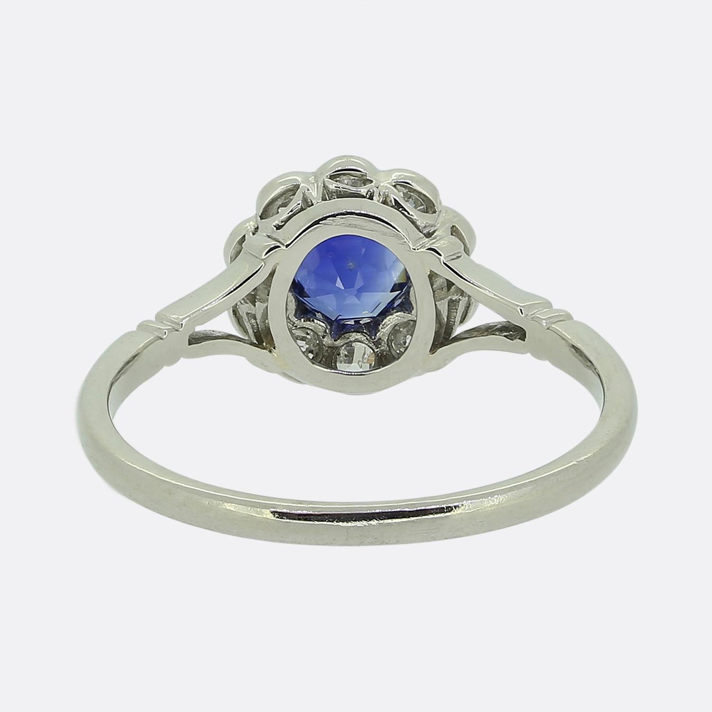 Art Deco Sapphire and Diamond Cluster Ring