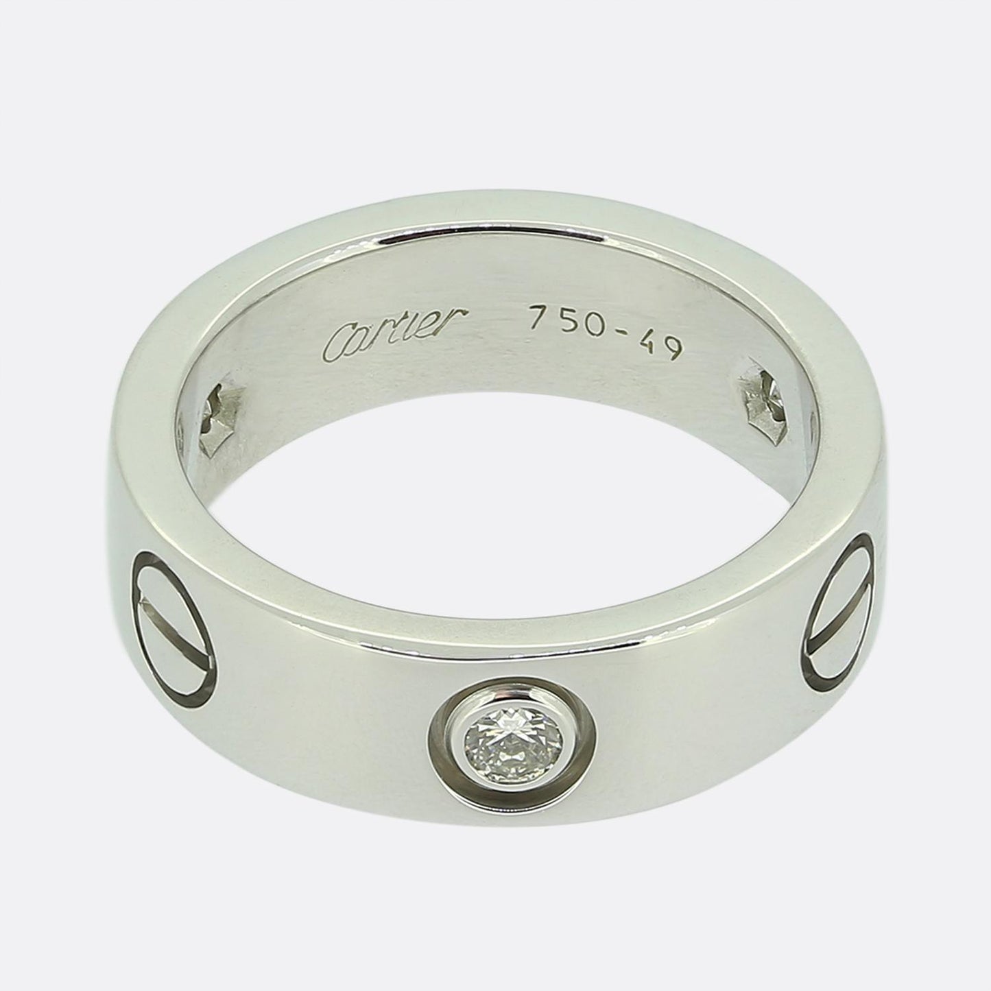 Cartier Three Diamond LOVE Ring Size J (49)