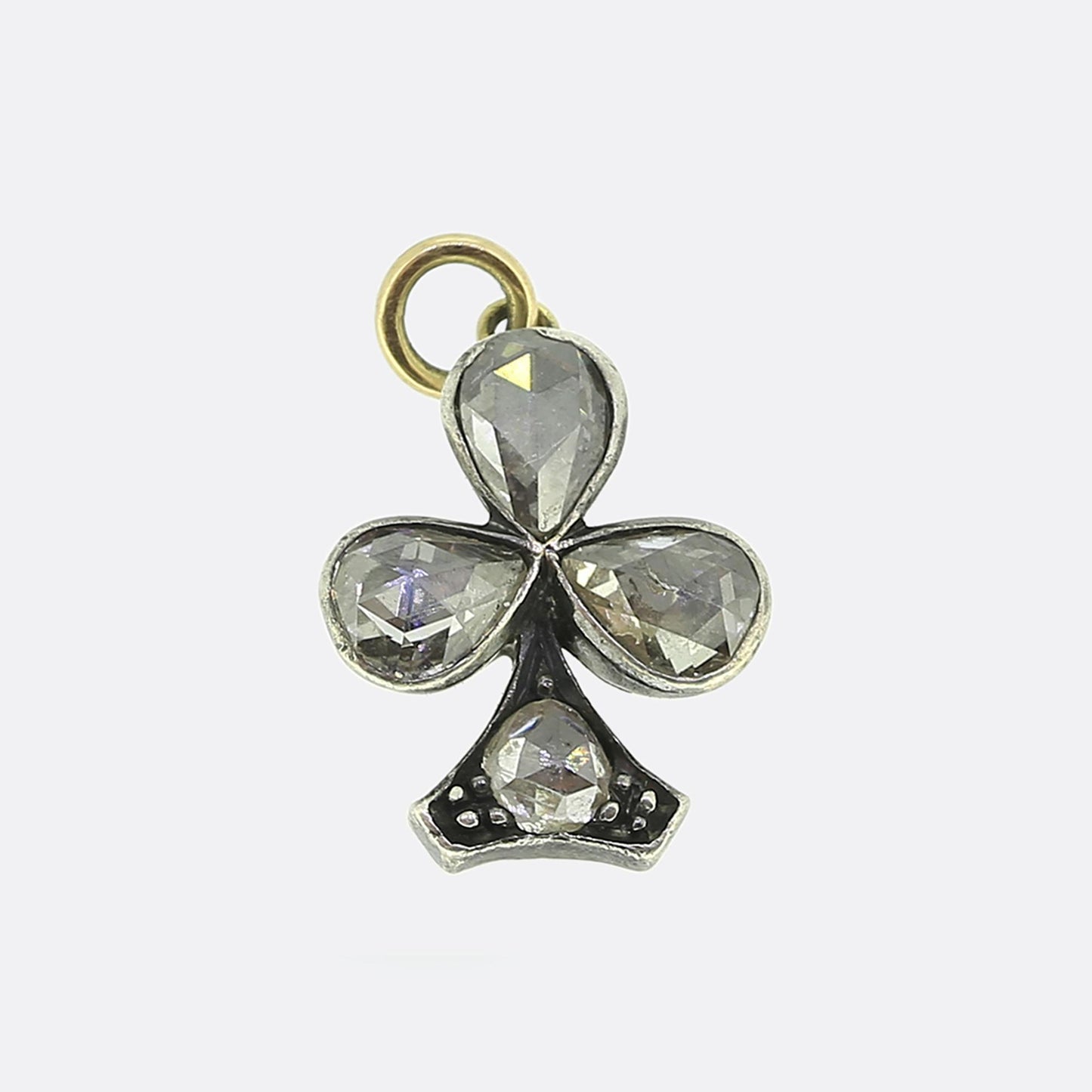 Antique Rose Cut Diamond Clover Pendant