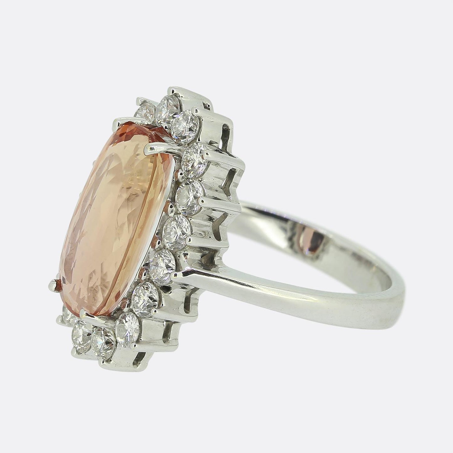 Vintage Imperial Topaz Diamond Cluster Ring