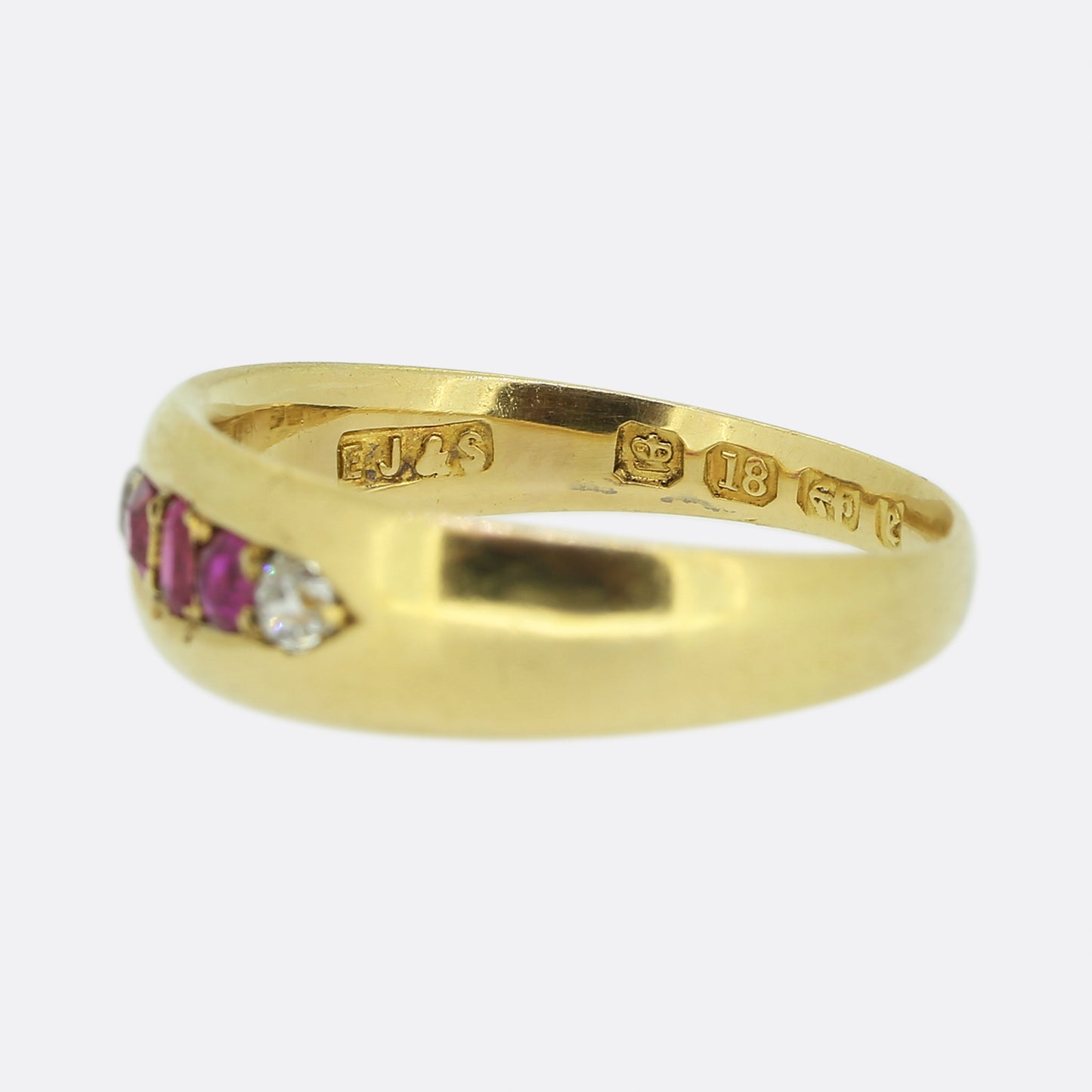 Antique Ruby and Diamond Band Ring