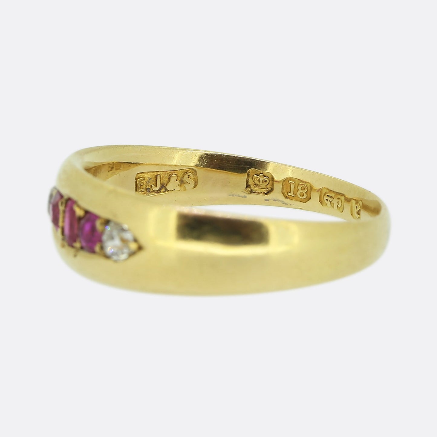 Antique Ruby and Diamond Band Ring