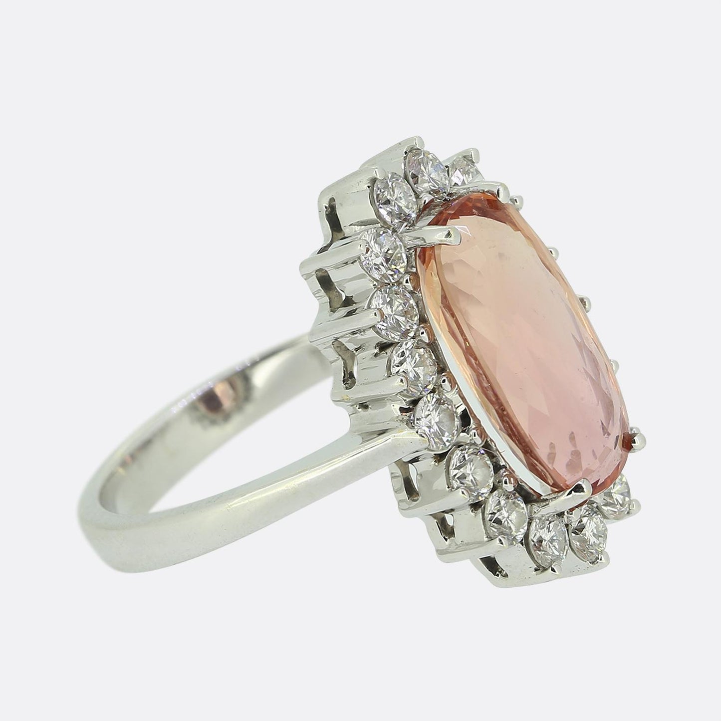 Vintage Imperial Topaz Diamond Cluster Ring