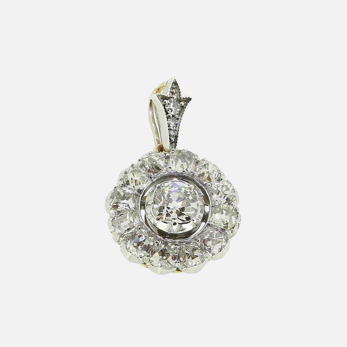Antique Old Cut Diamond Cluster Pendant