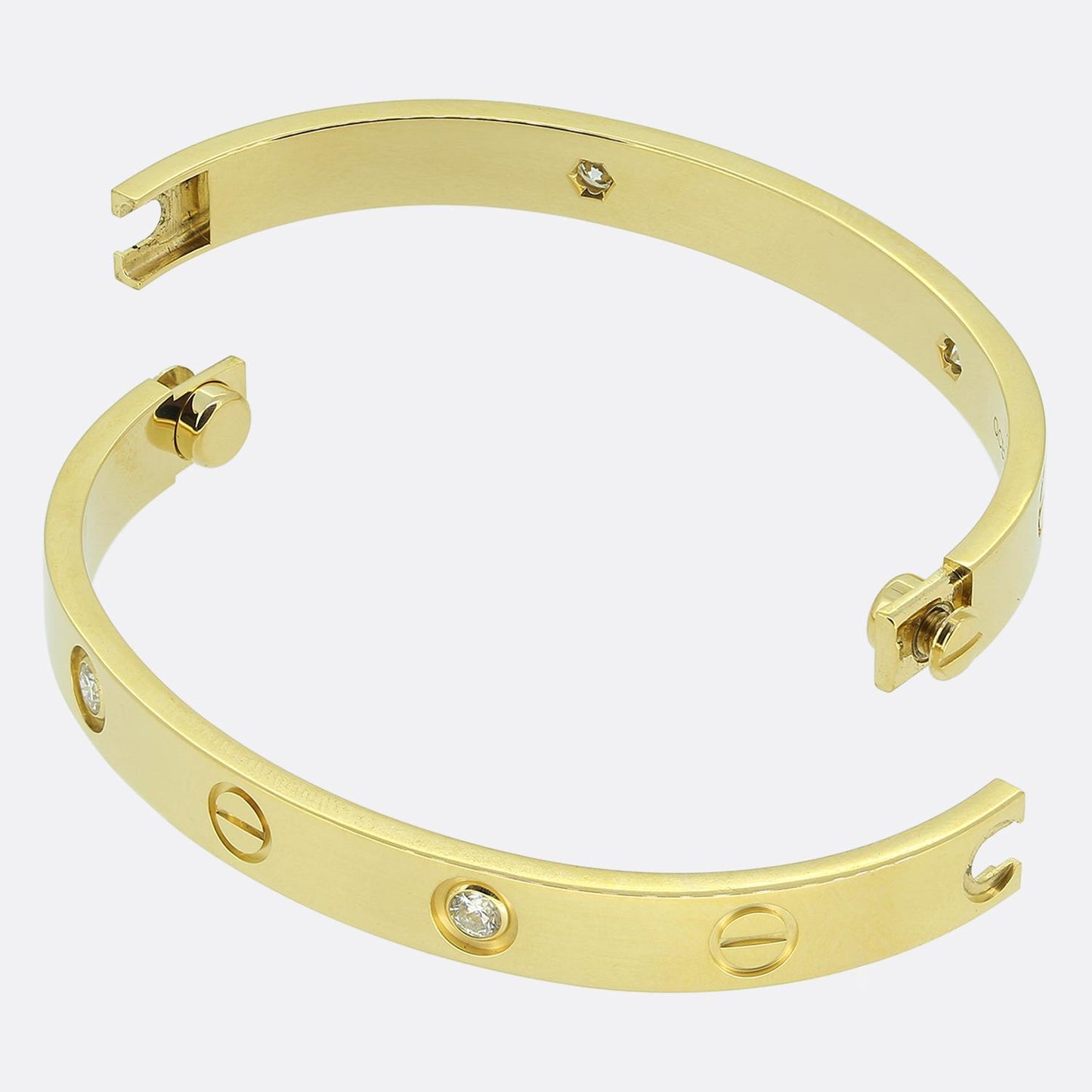 Cartier Four Diamond Classic Model LOVE Bangle Size 16