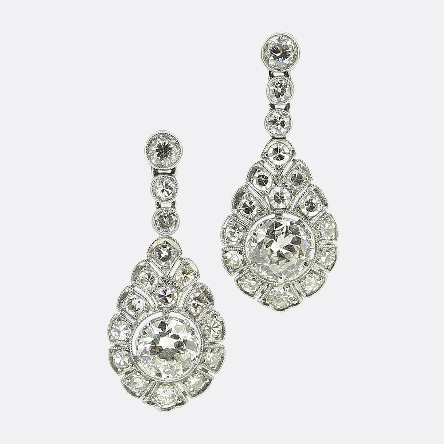 Edwardian Diamond Drop Earrings