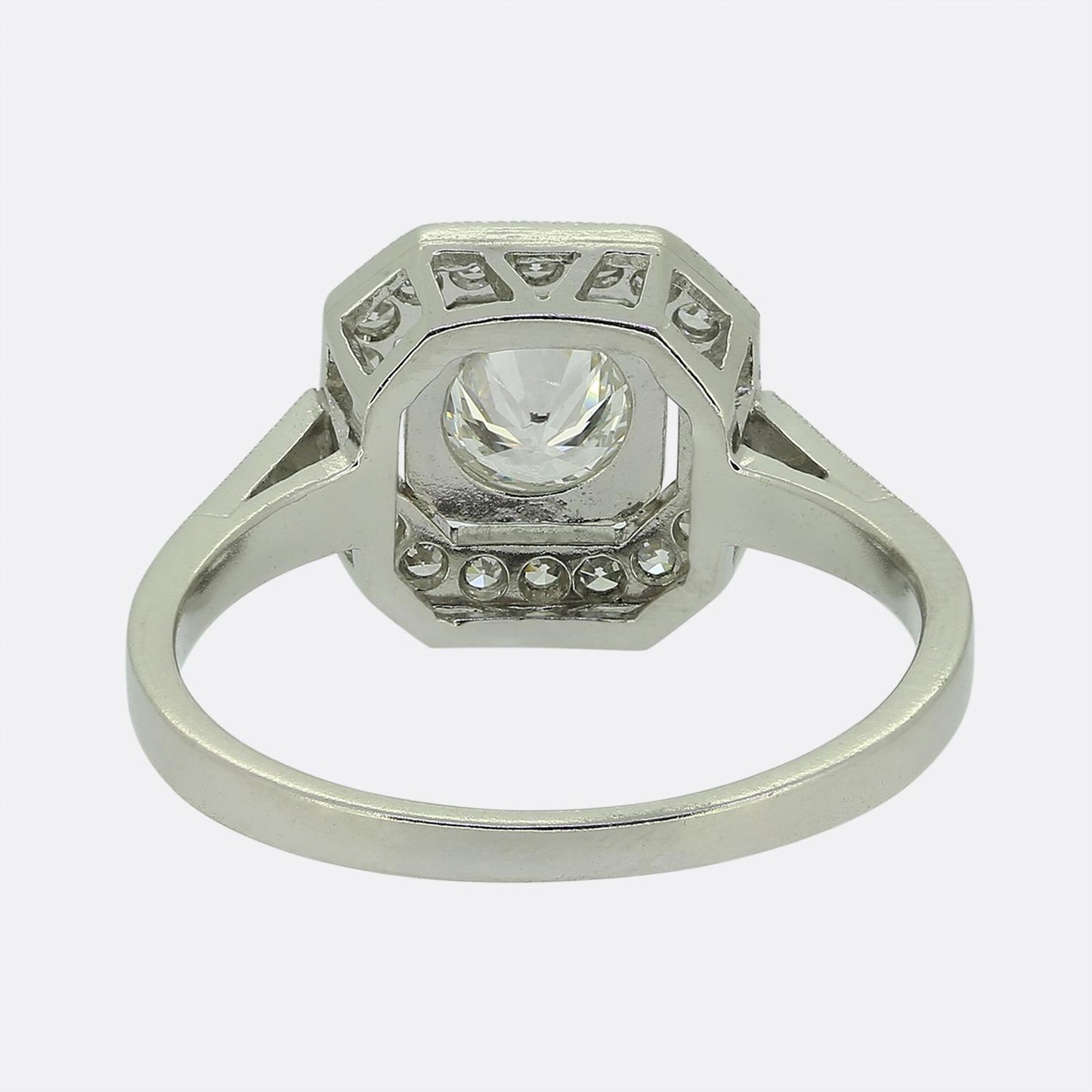 Art Deco Style 0.37 Carat Cushion Diamond Cluster Ring