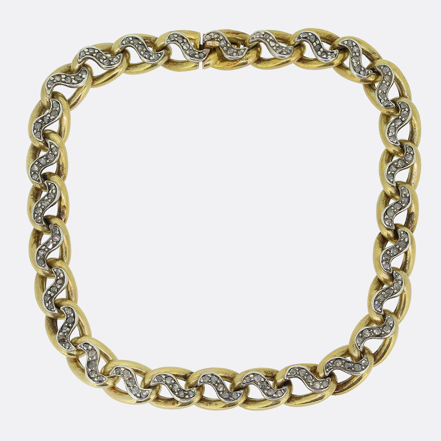 Antique French Diamond Chain Bracelet