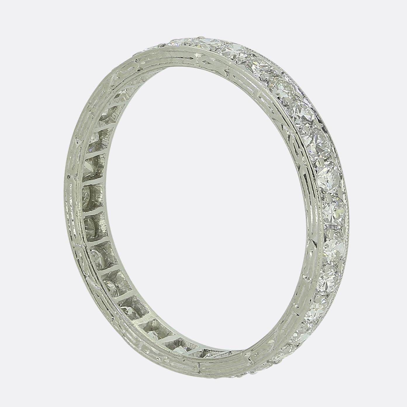 Art Deco Diamond Full Eternity Ring Size Q (58)