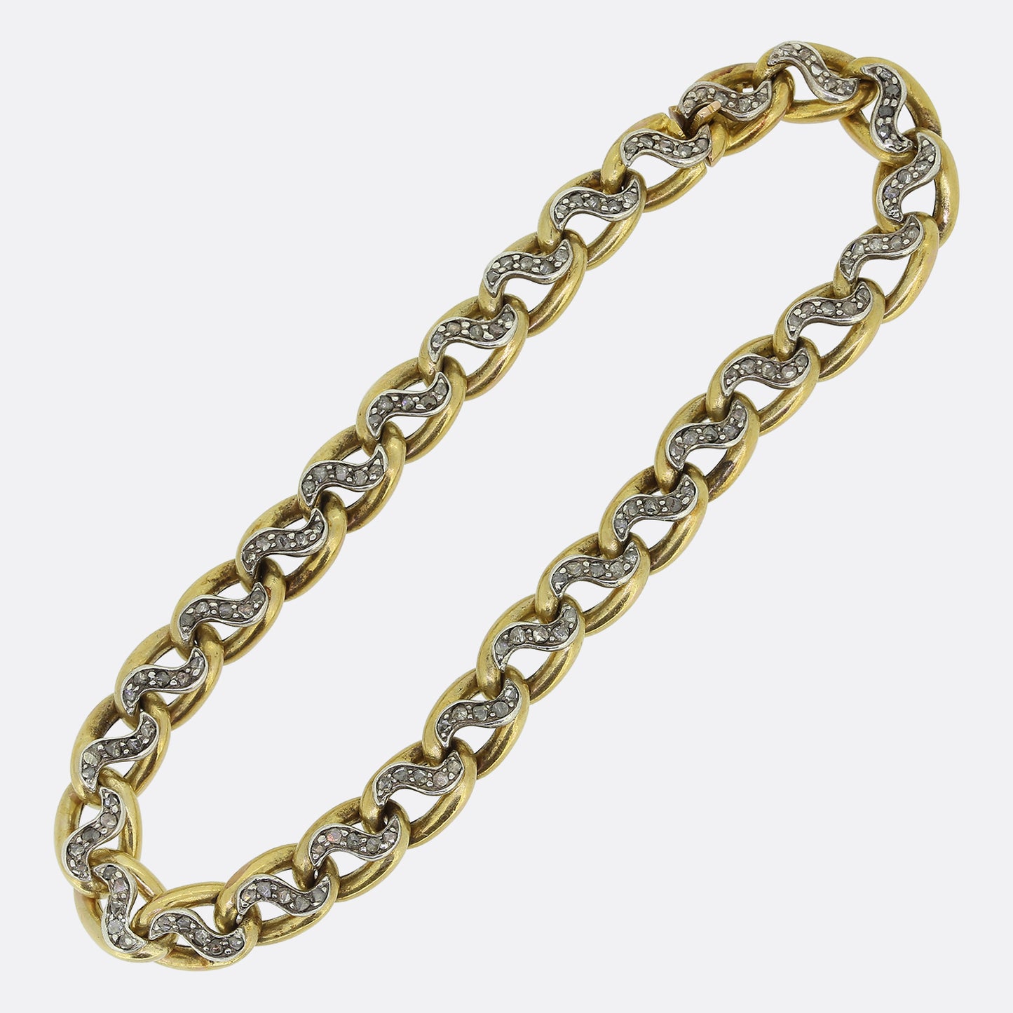 Antique French Diamond Chain Bracelet