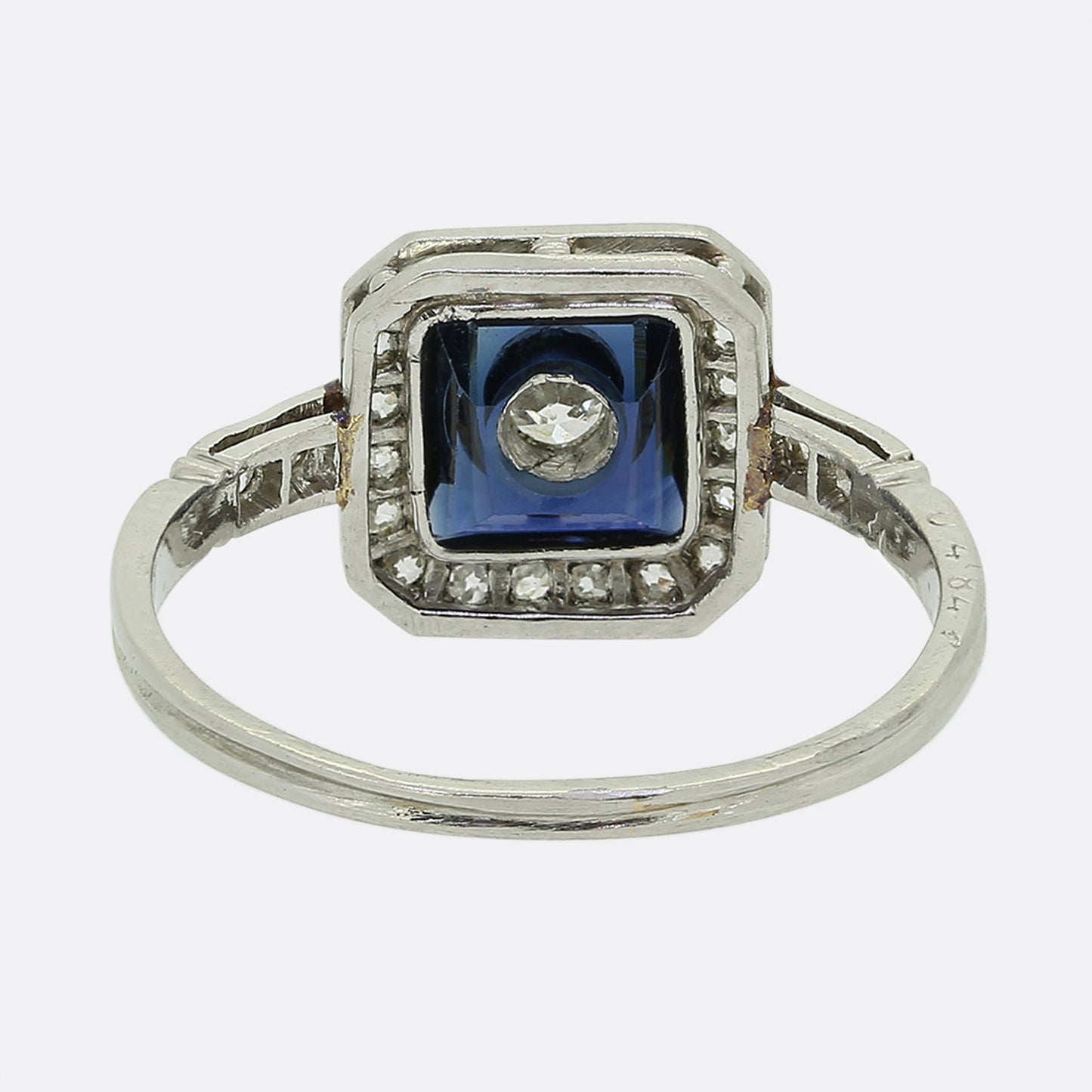 Art Deco Sapphire and Diamond Cluster Ring
