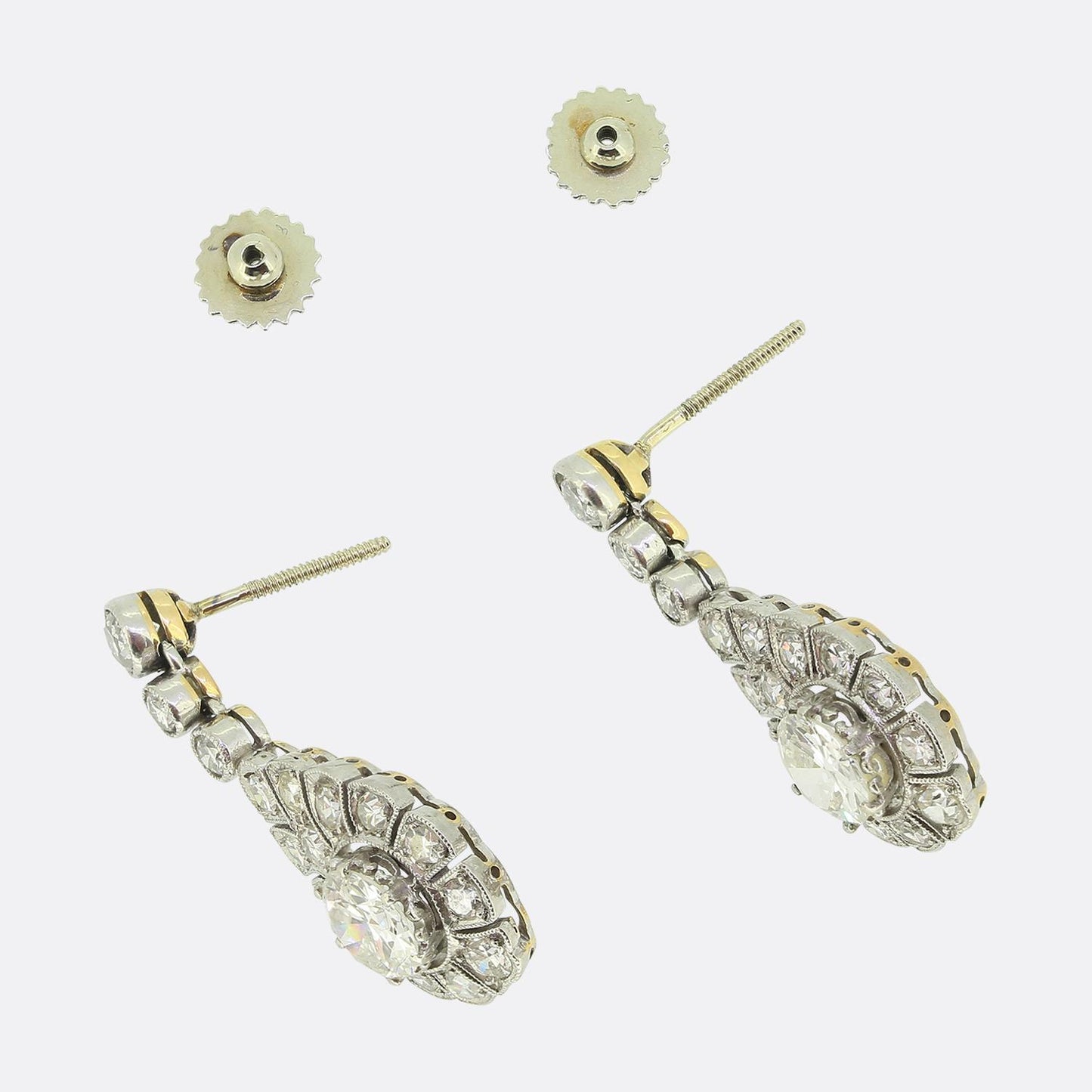 Edwardian Diamond Drop Earrings