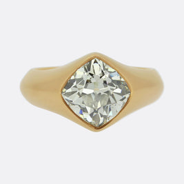 4.70 Carat Peruzzi Cut Diamond Ring