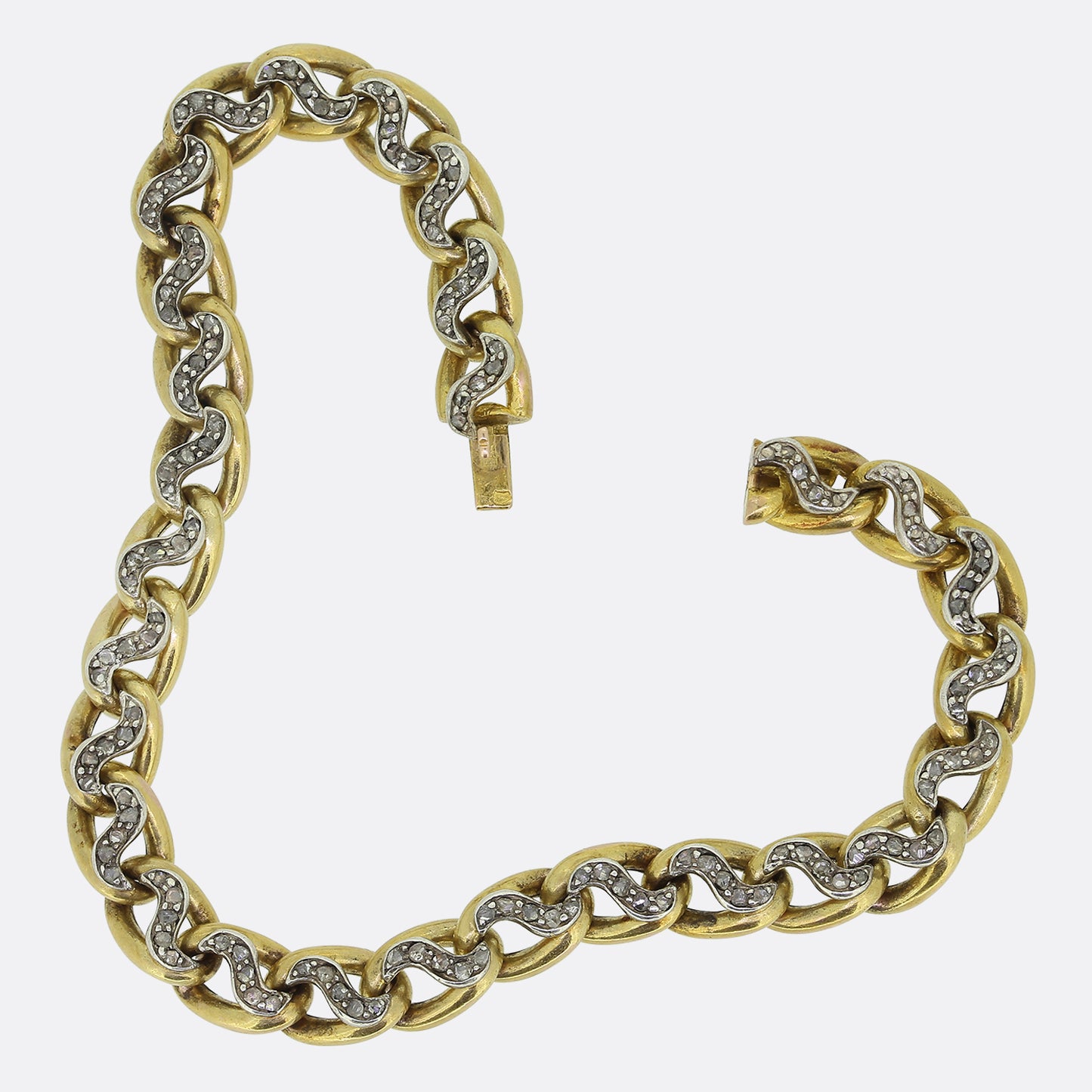 Antique French Diamond Chain Bracelet