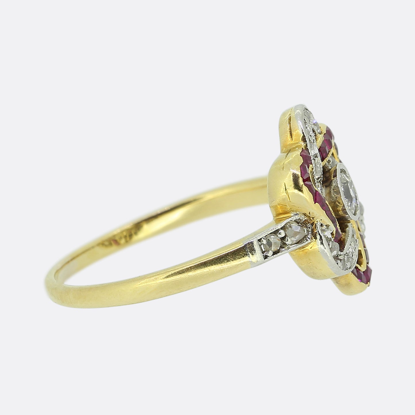 Art Deco Ruby and Diamond Star Ring