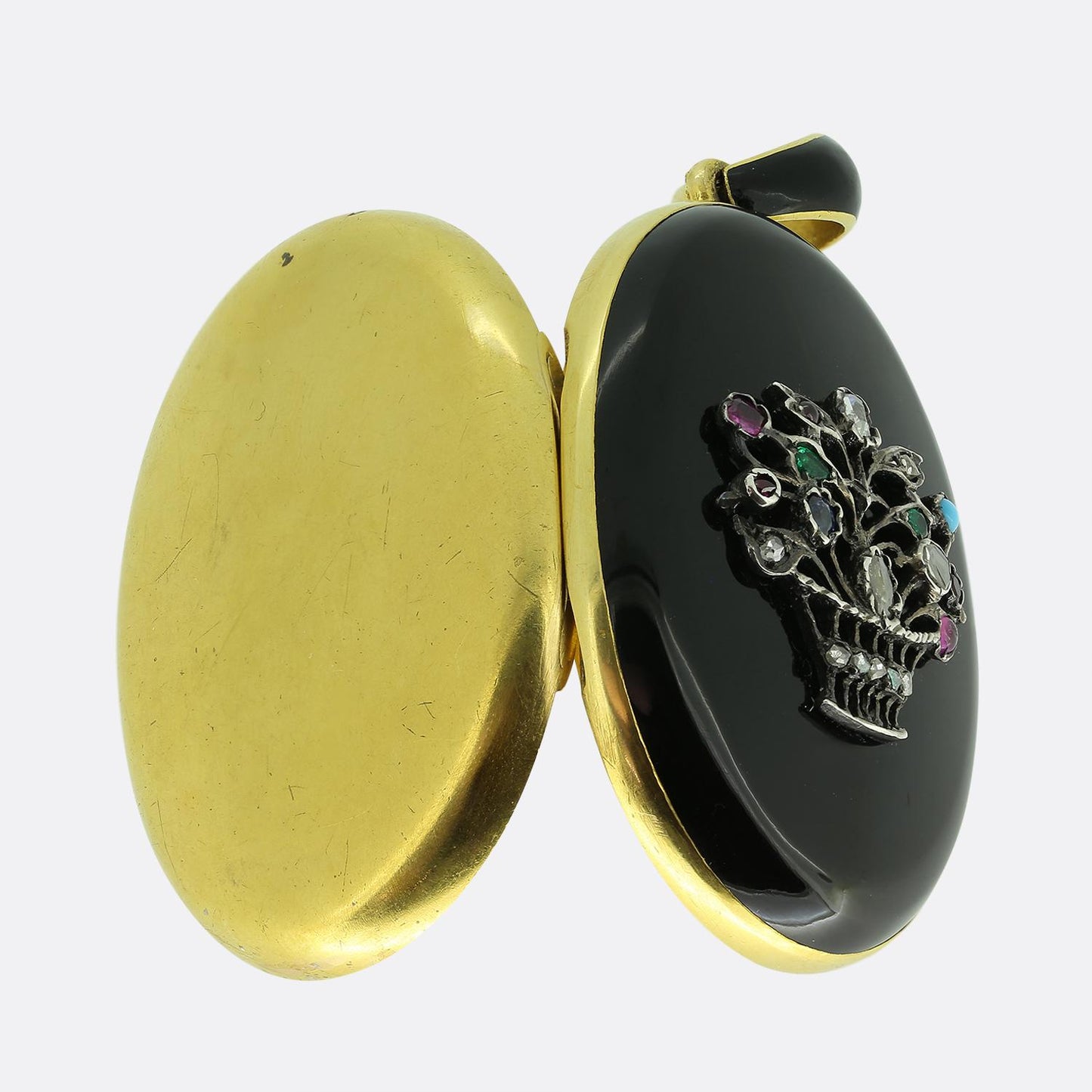 Victorian Multi Gemtsone Flower Bouquet Locket