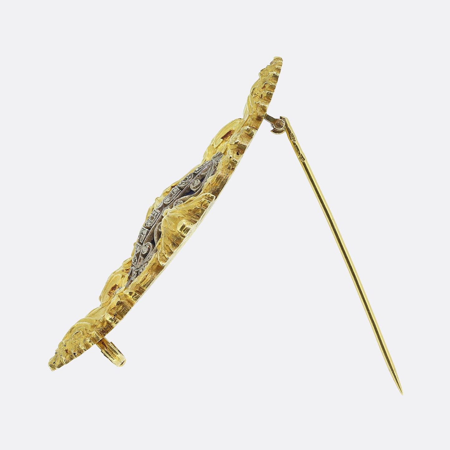 Antique Enamel and Diamond Brooch