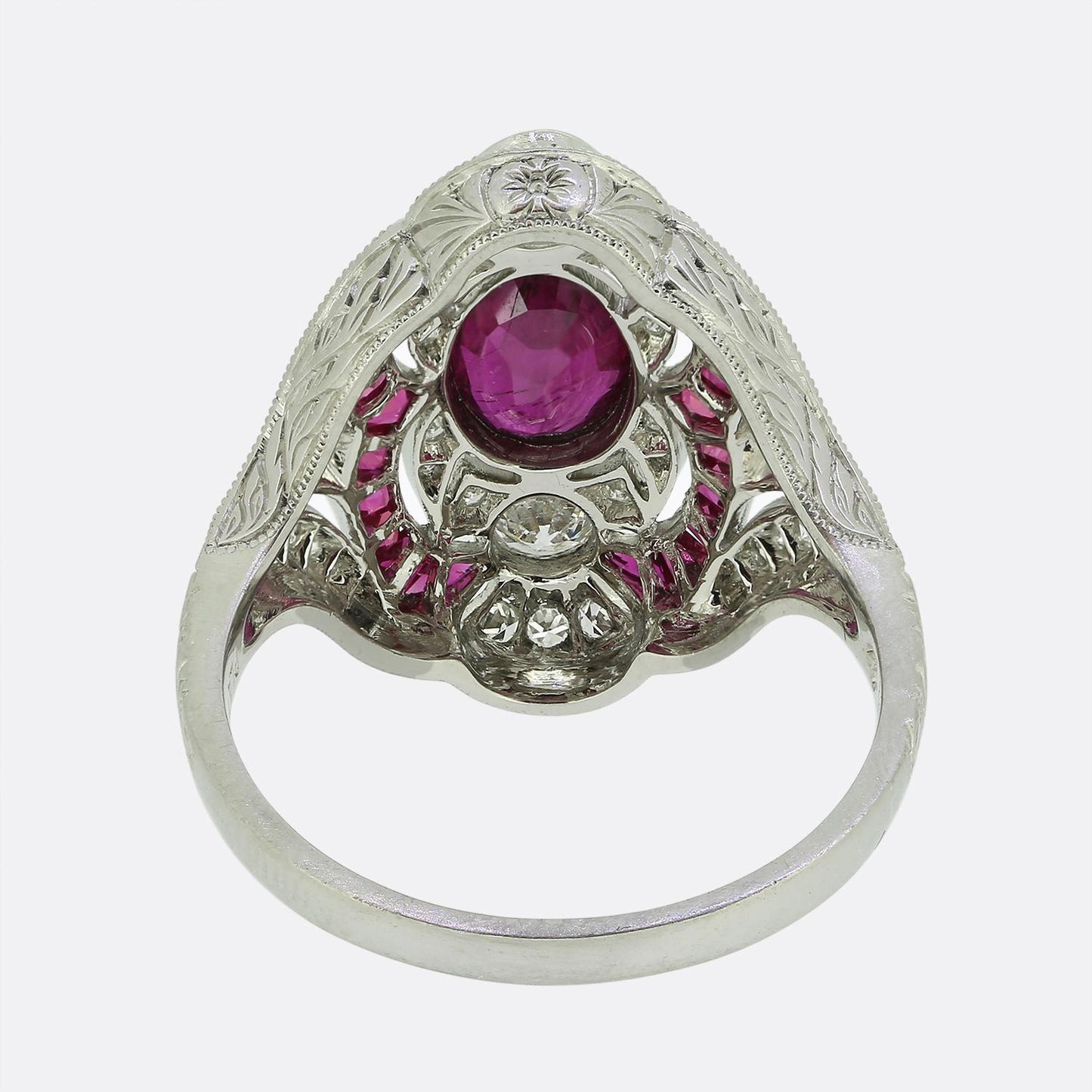 Art Deco Style Ruby and Diamond Ring