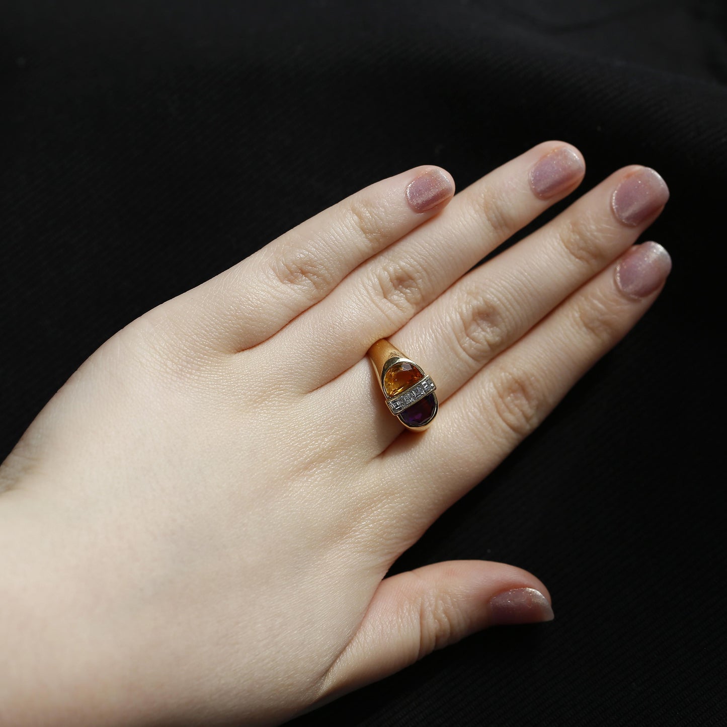 Cartier Amethyst Citrine and Diamond Ring