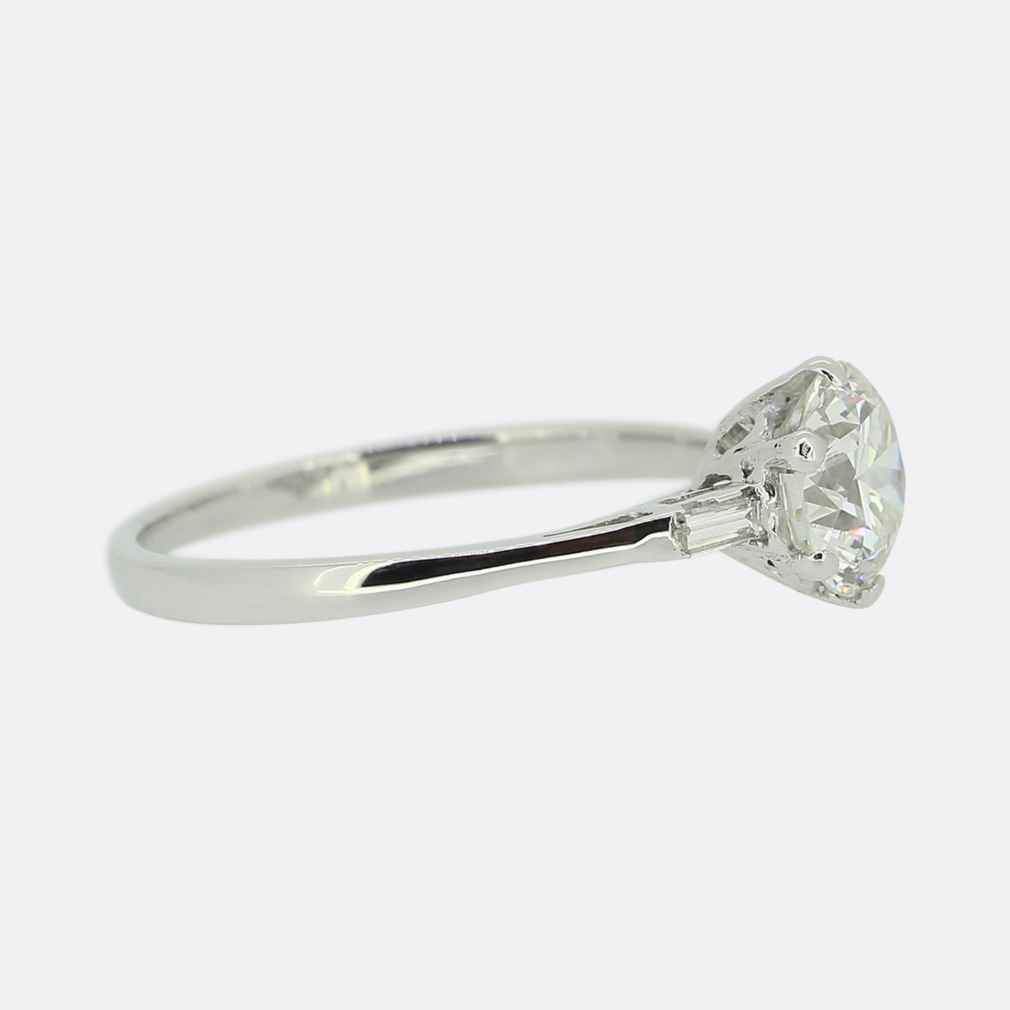 Art Deco 1.00 Carat Old Cut Diamond Solitaire Ring