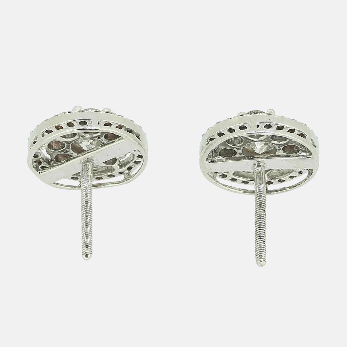 2.00 Carat Diamond Cluster Earrings