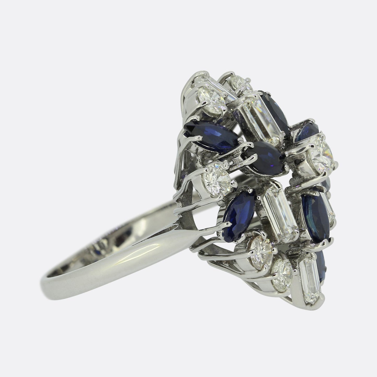Vintage Sapphire and Diamond Cocktail Ring
