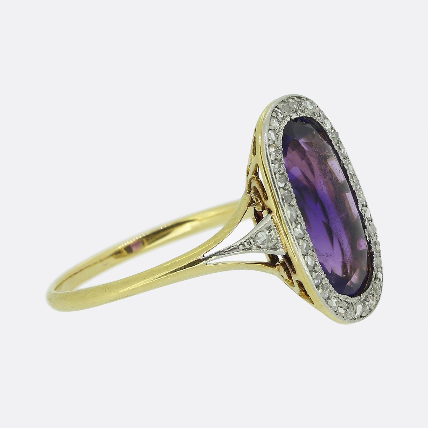Art Deco Amethyst and Diamond Ring