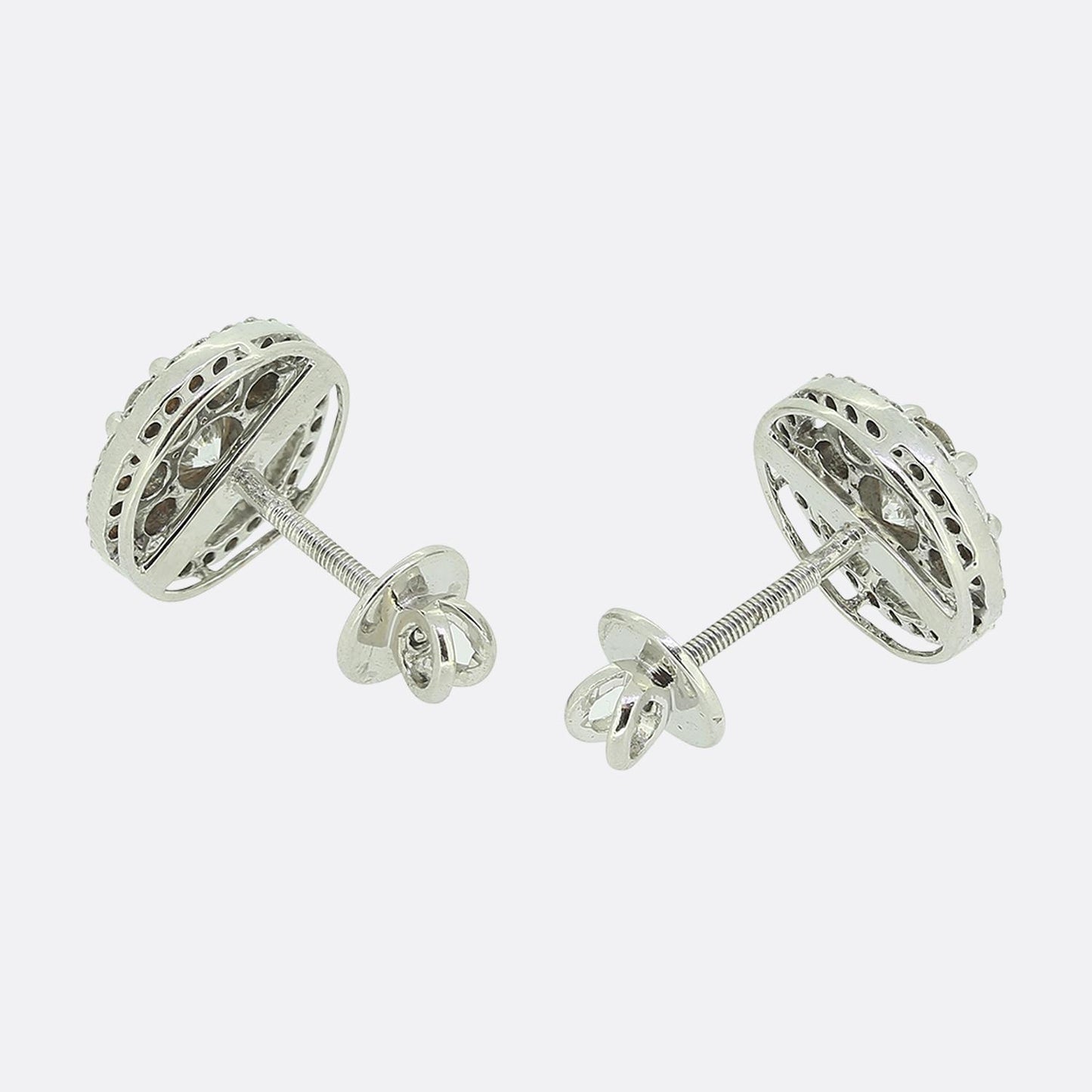 2.00 Carat Diamond Cluster Earrings
