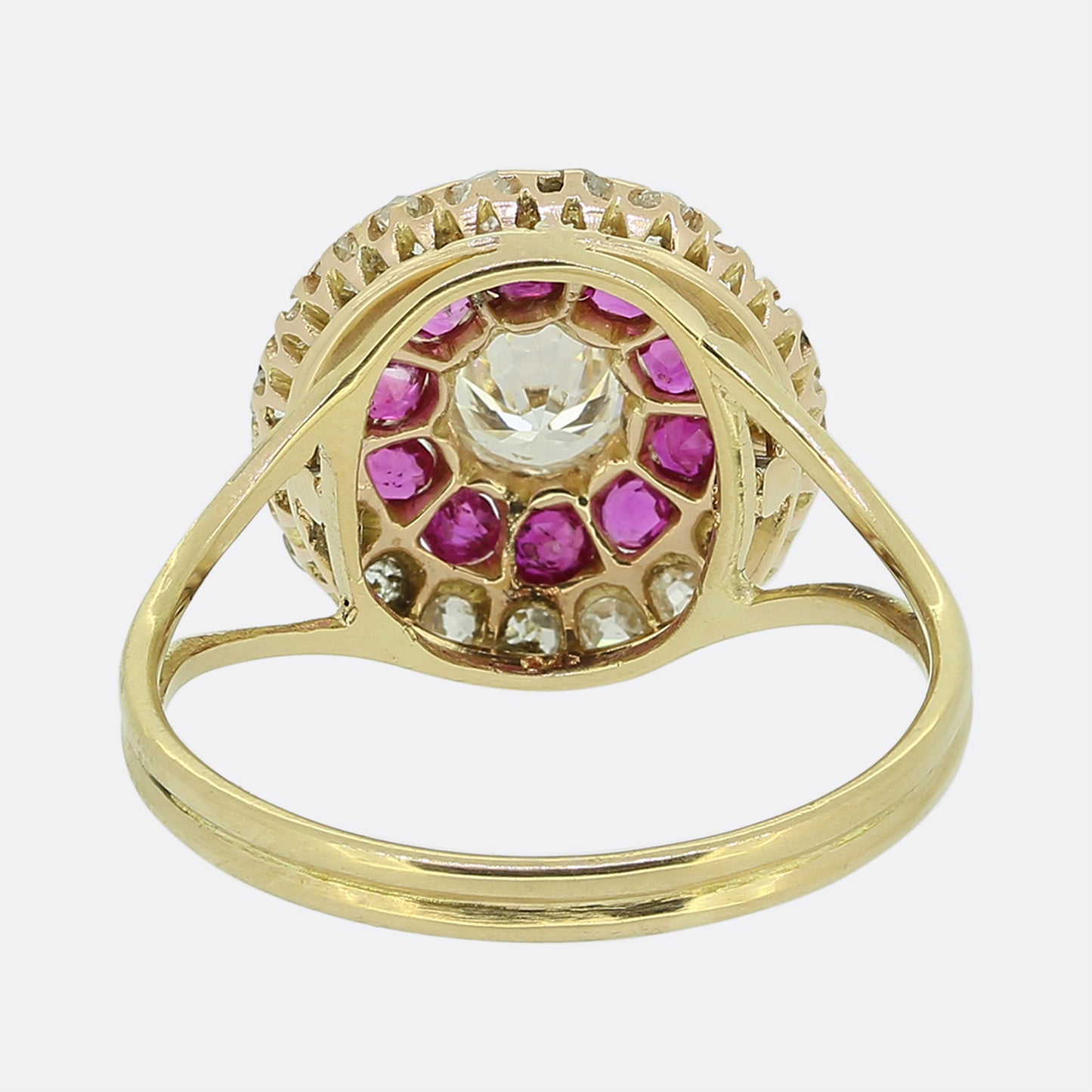 Antique Ruby and Diamond Cluster Ring