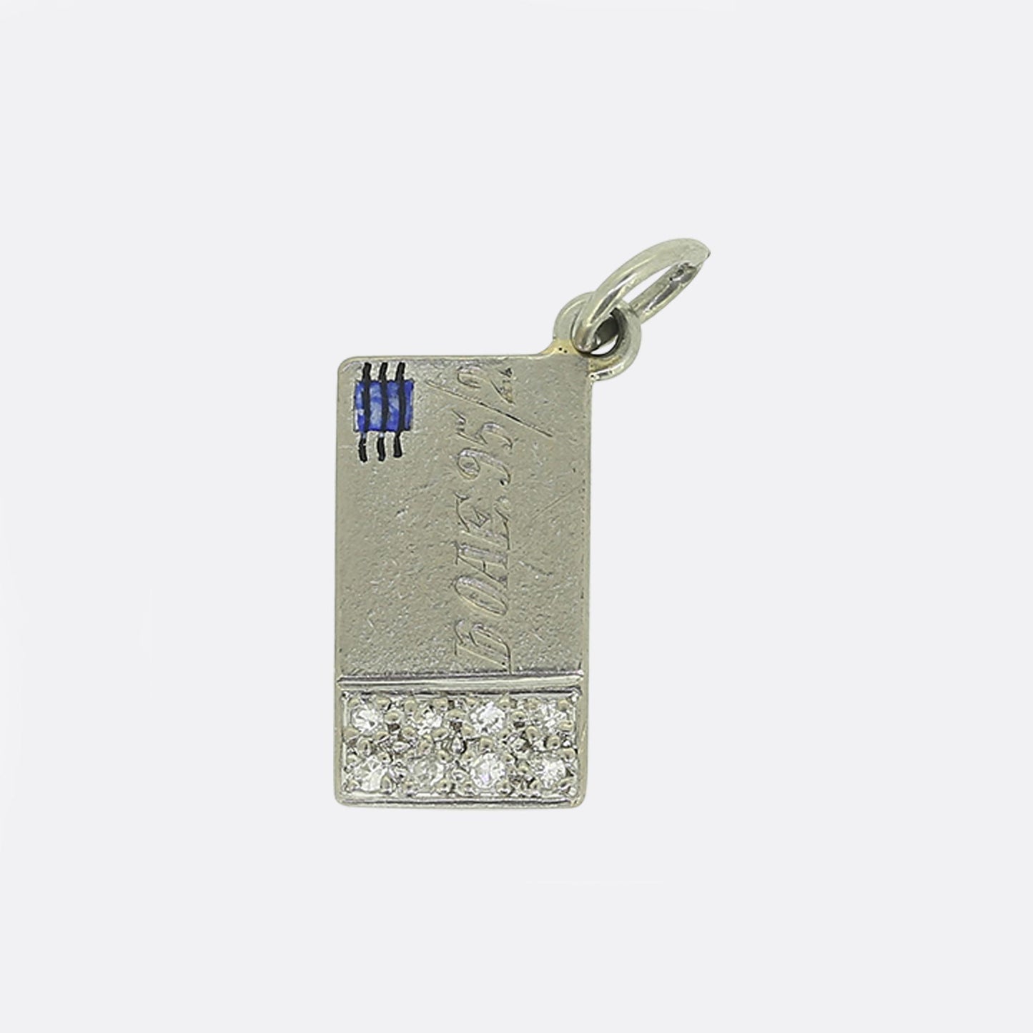 Art Deco Diamond Diamond Letter Charm Pendant
