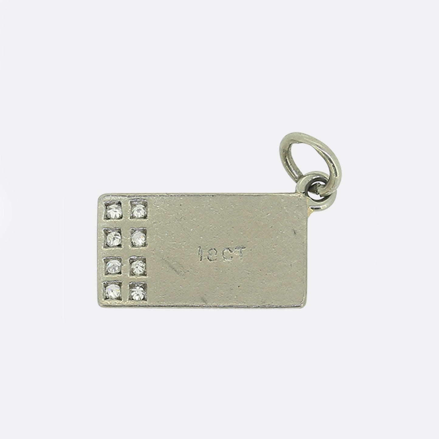 Art Deco Diamond Diamond Letter Charm Pendant