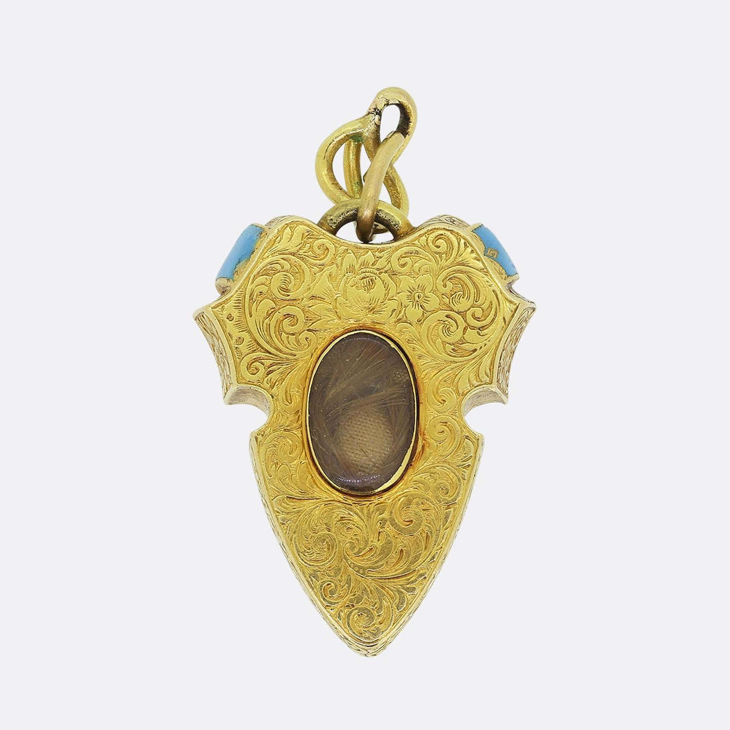 Victorian Pearl Diamond and Enamel Buckle Locket Pendant