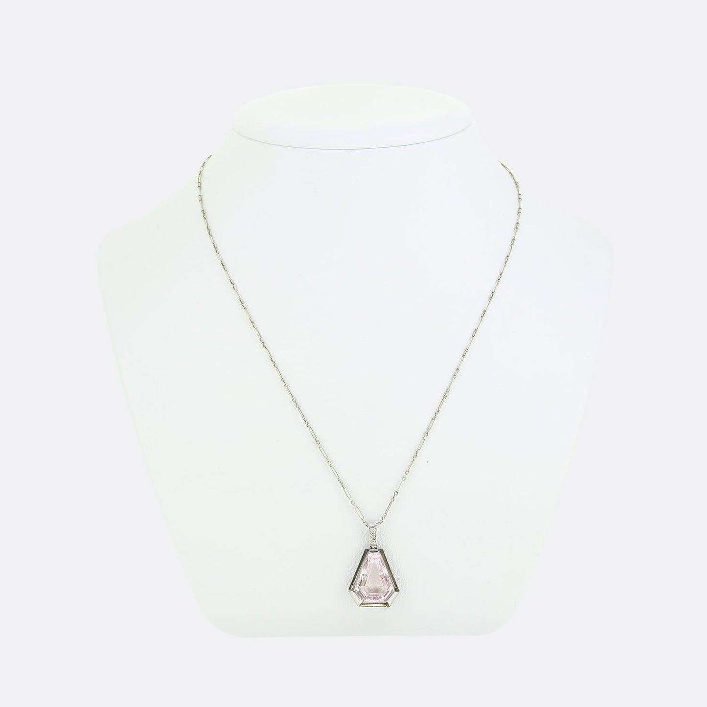 Edwardain Pink Topaz and Diamond Necklace