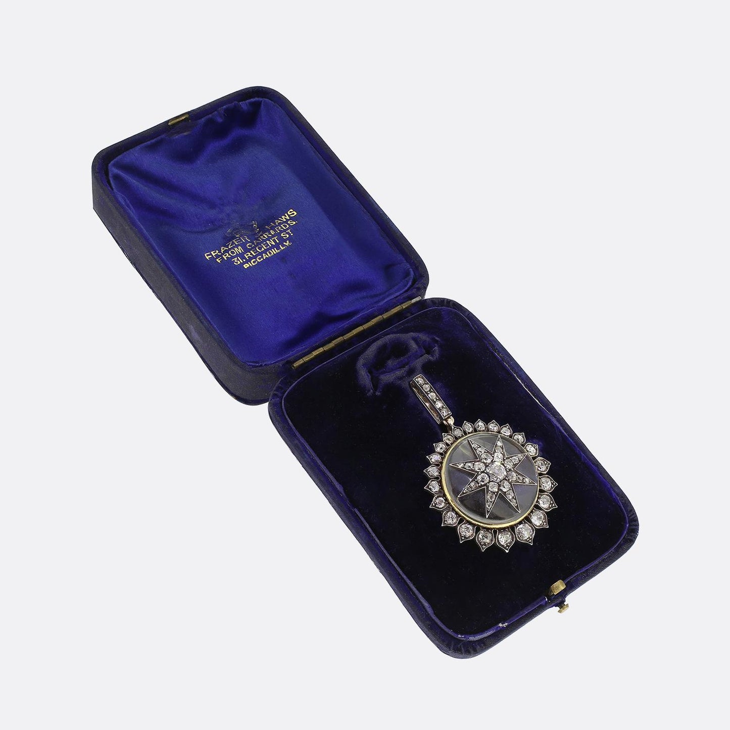 Antique Rock Crystal and Diamond Fob Brooch