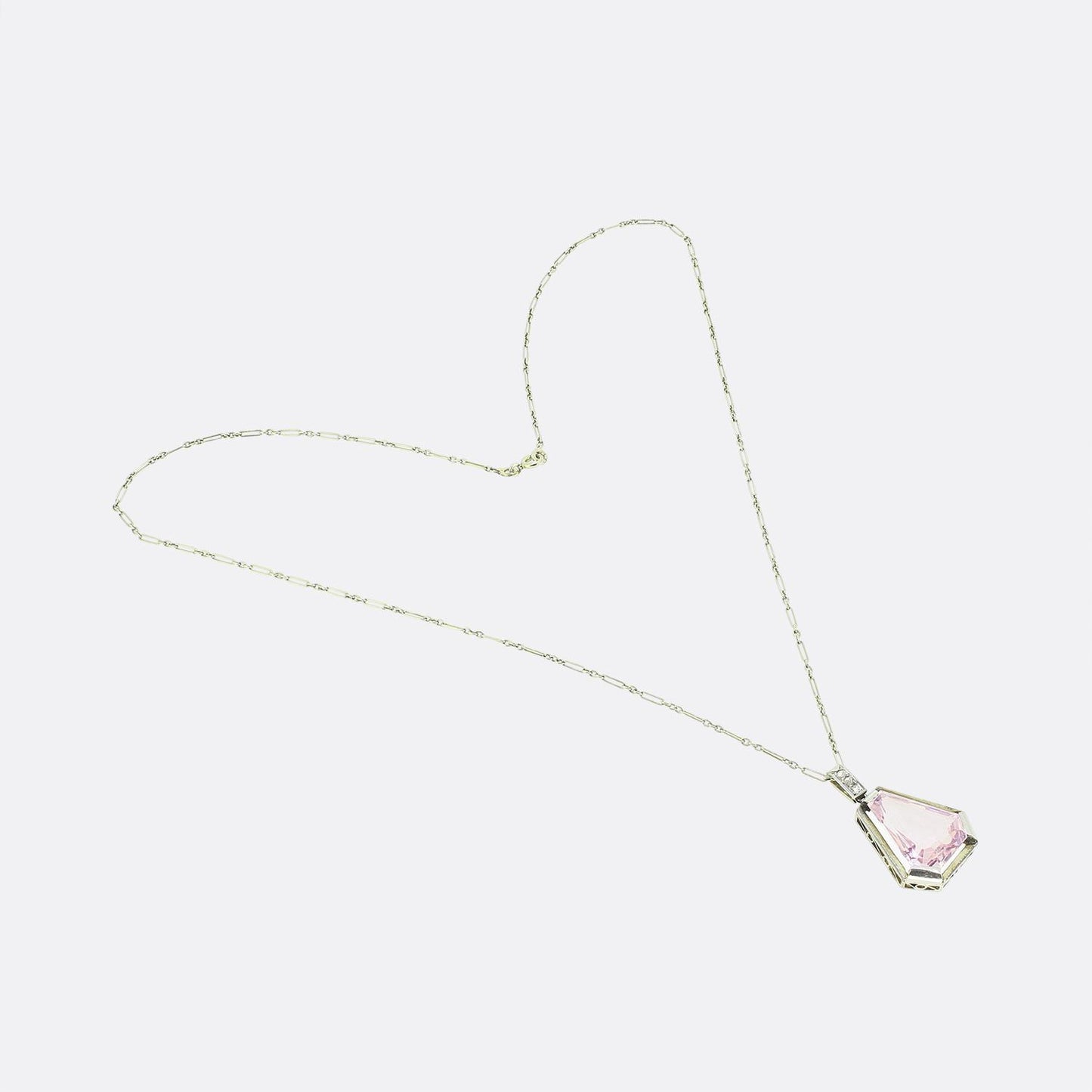 Edwardain Pink Topaz and Diamond Necklace