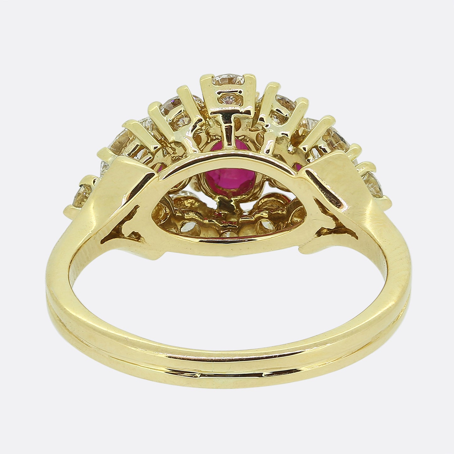 Graff Vintage Ruby and Diamond Cluster Ring