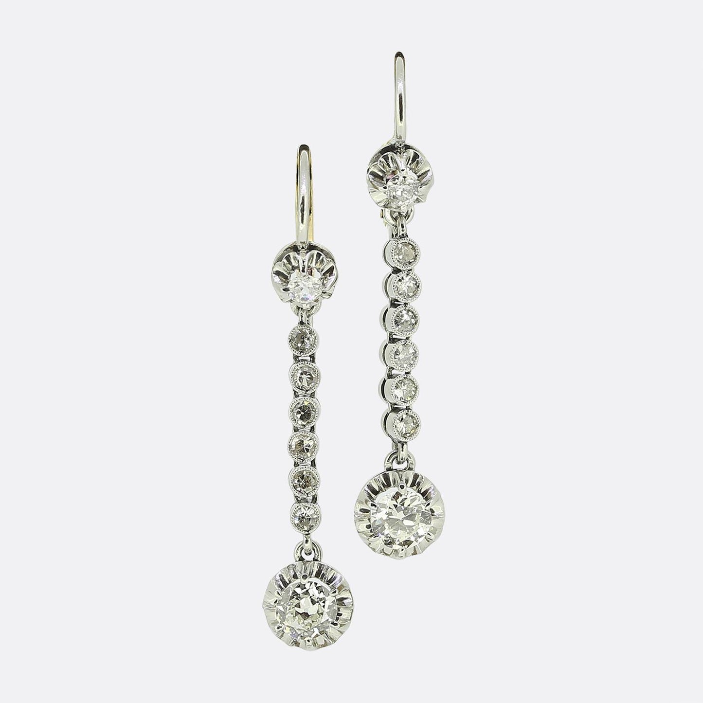 Edwardian Diamond Drop Earrings