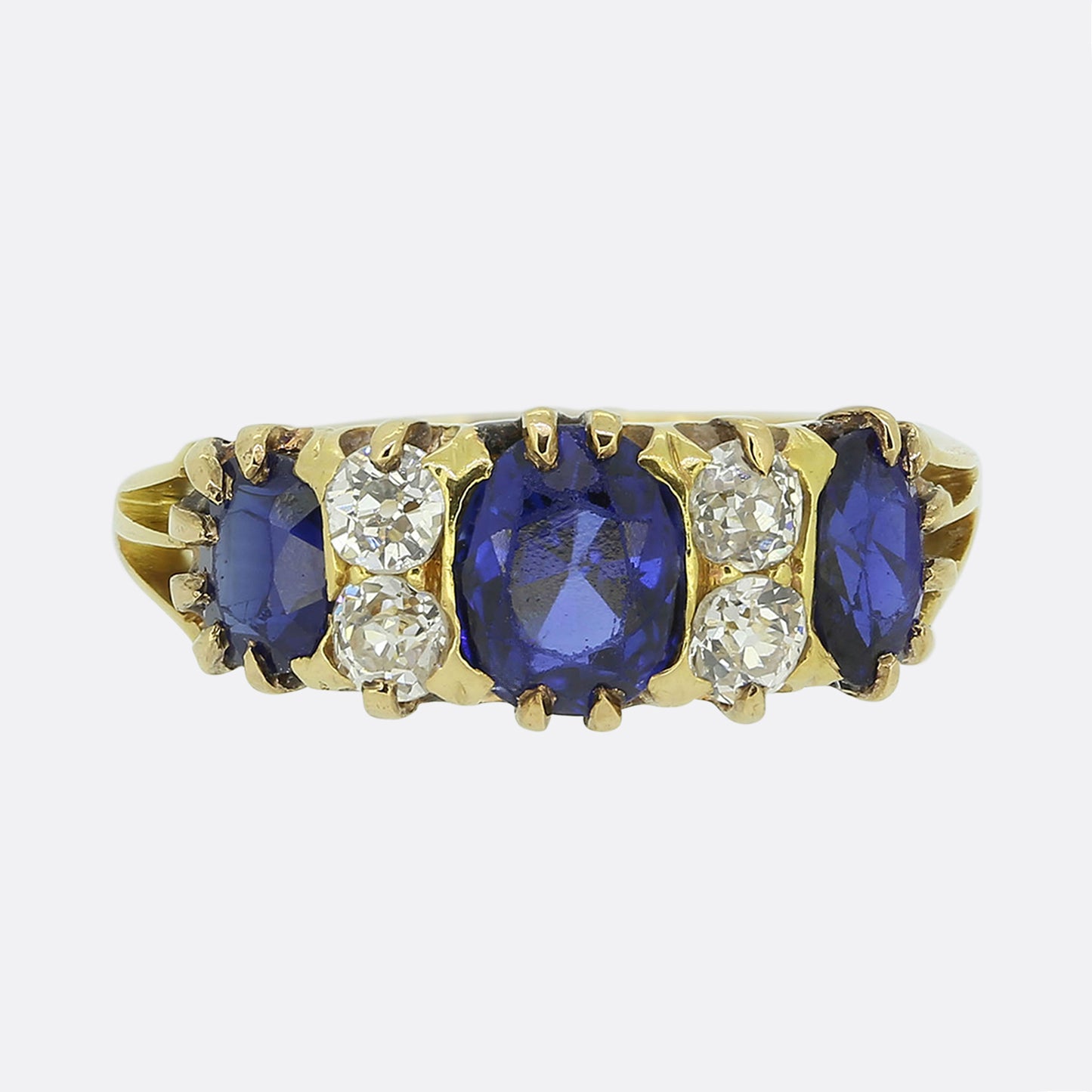 Edwardian Sapphire and Diamond Ring