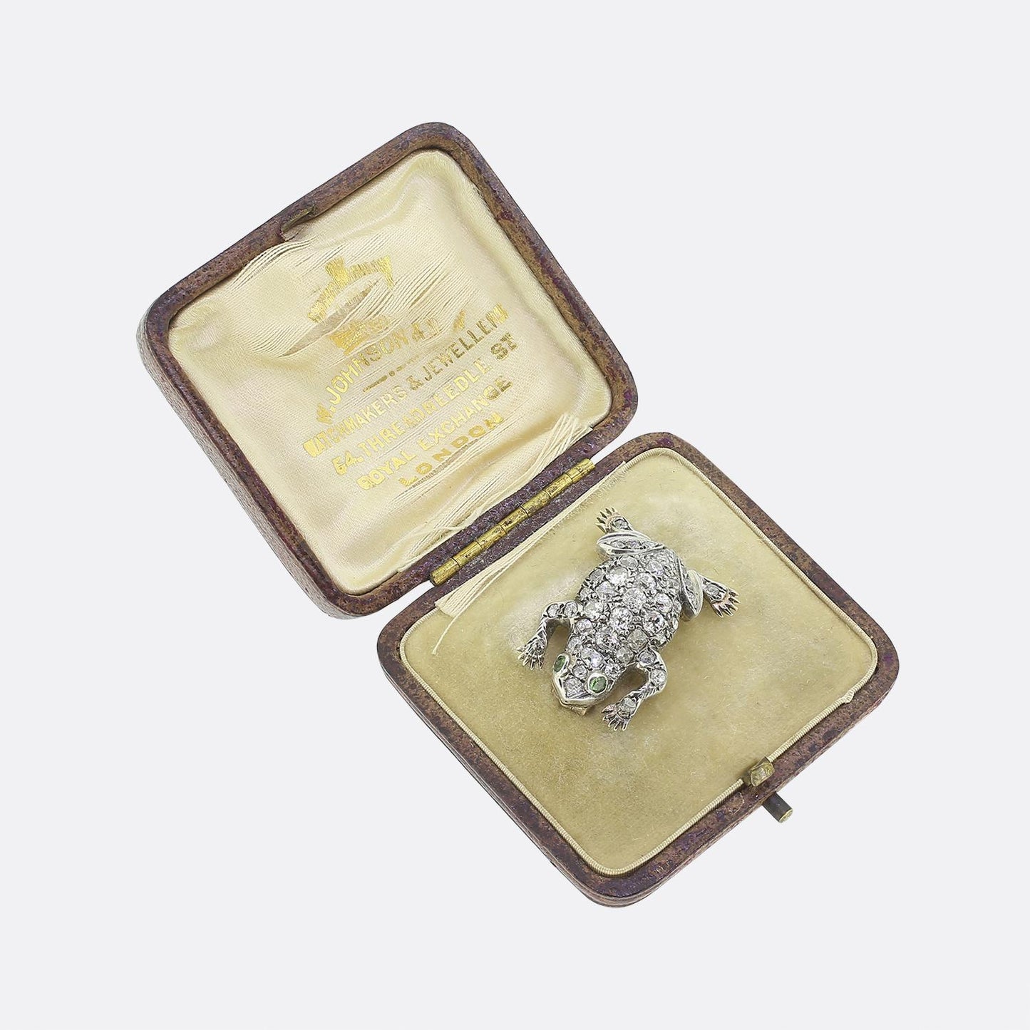 Victorian Emerald and Diamond Frog Brooch