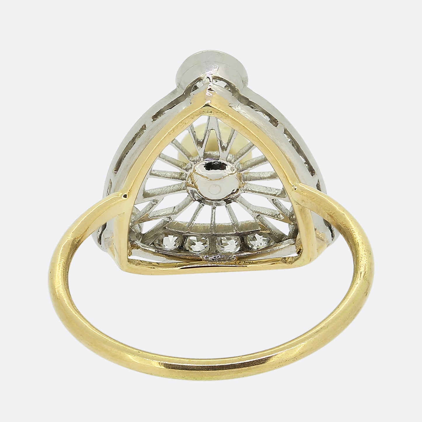 Edwardian Pearl and Diamond Cluster Ring