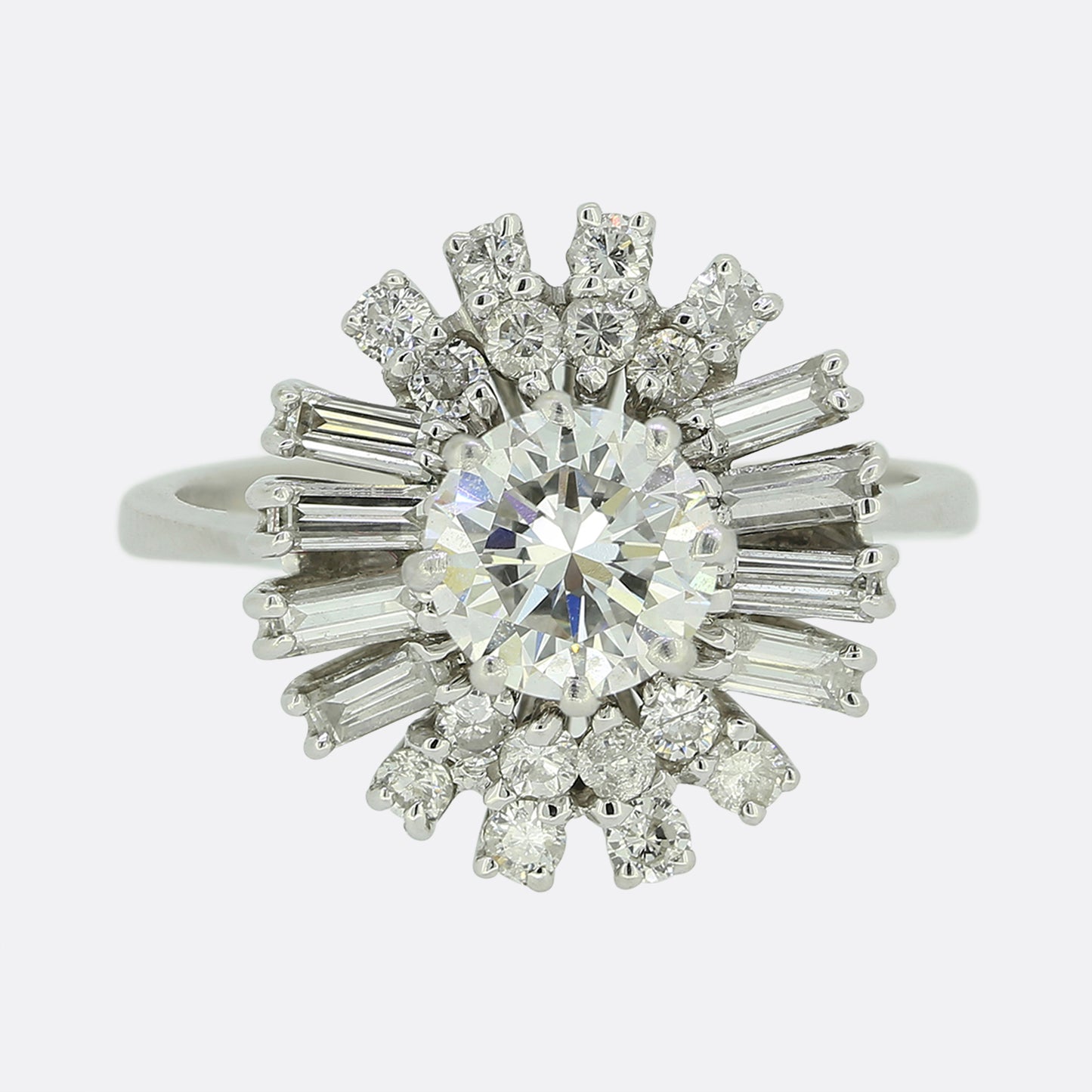 Vintage 0.90ct Diamond Cluster Ring