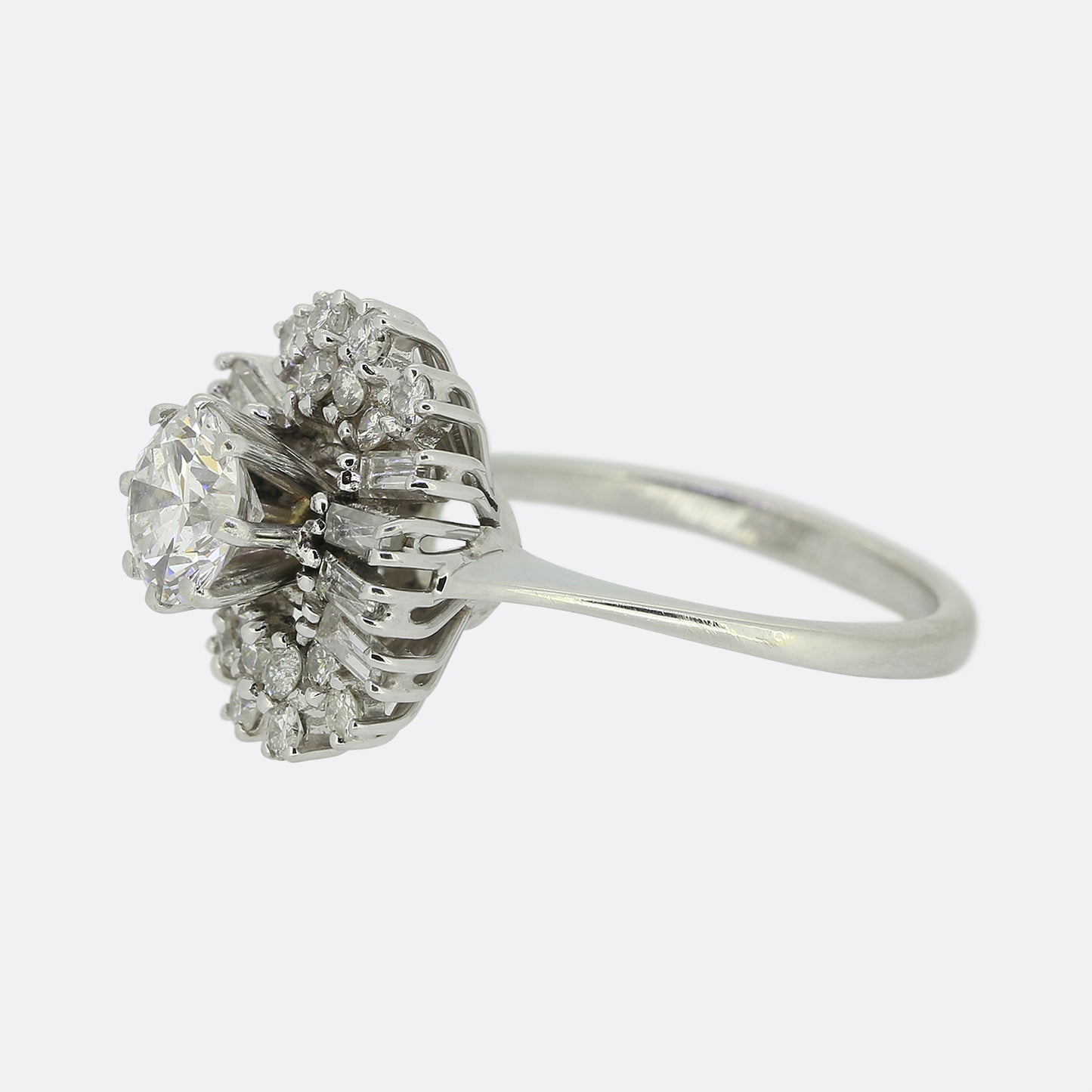 Vintage 0.90ct Diamond Cluster Ring